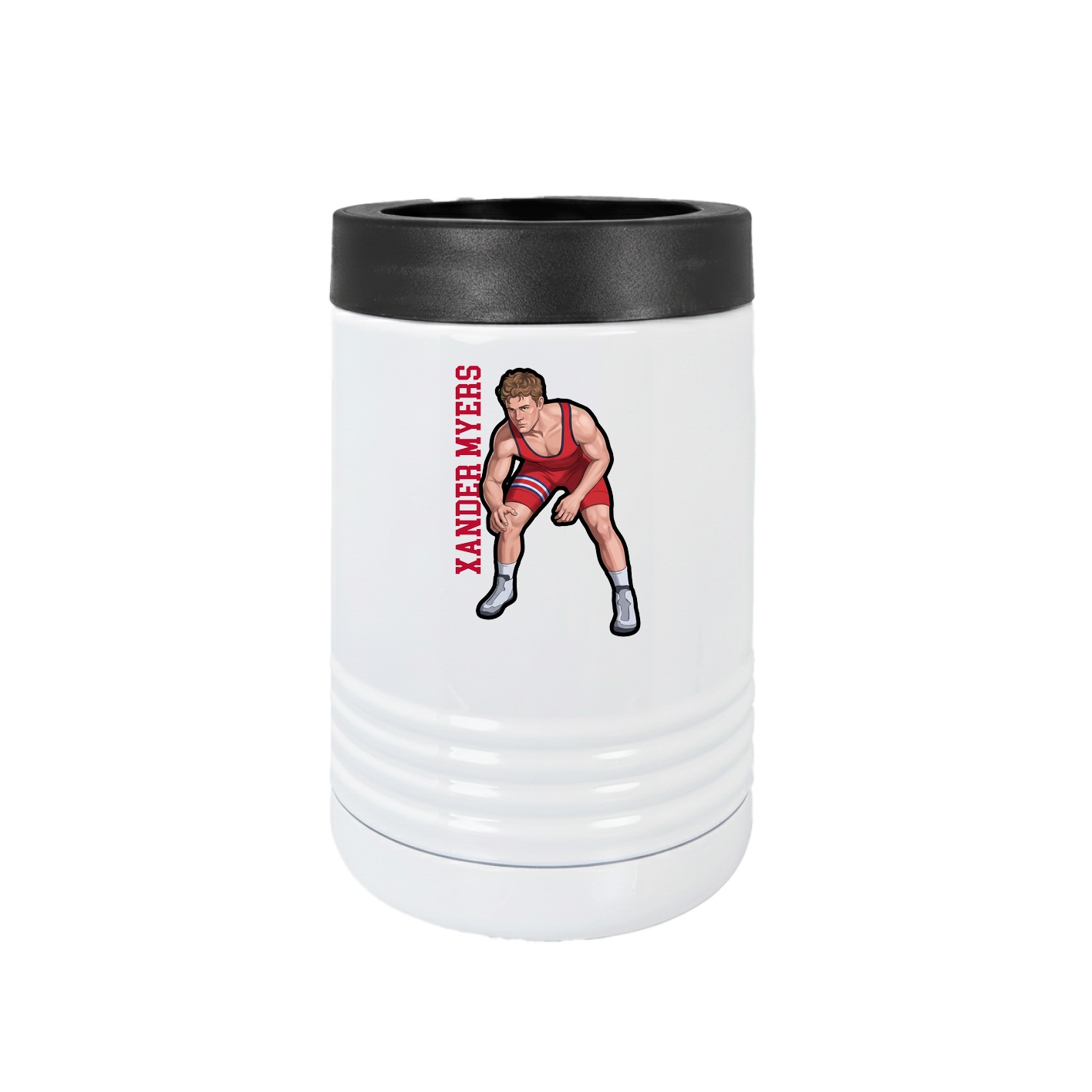 Beverage Holder — Name Vertical in White