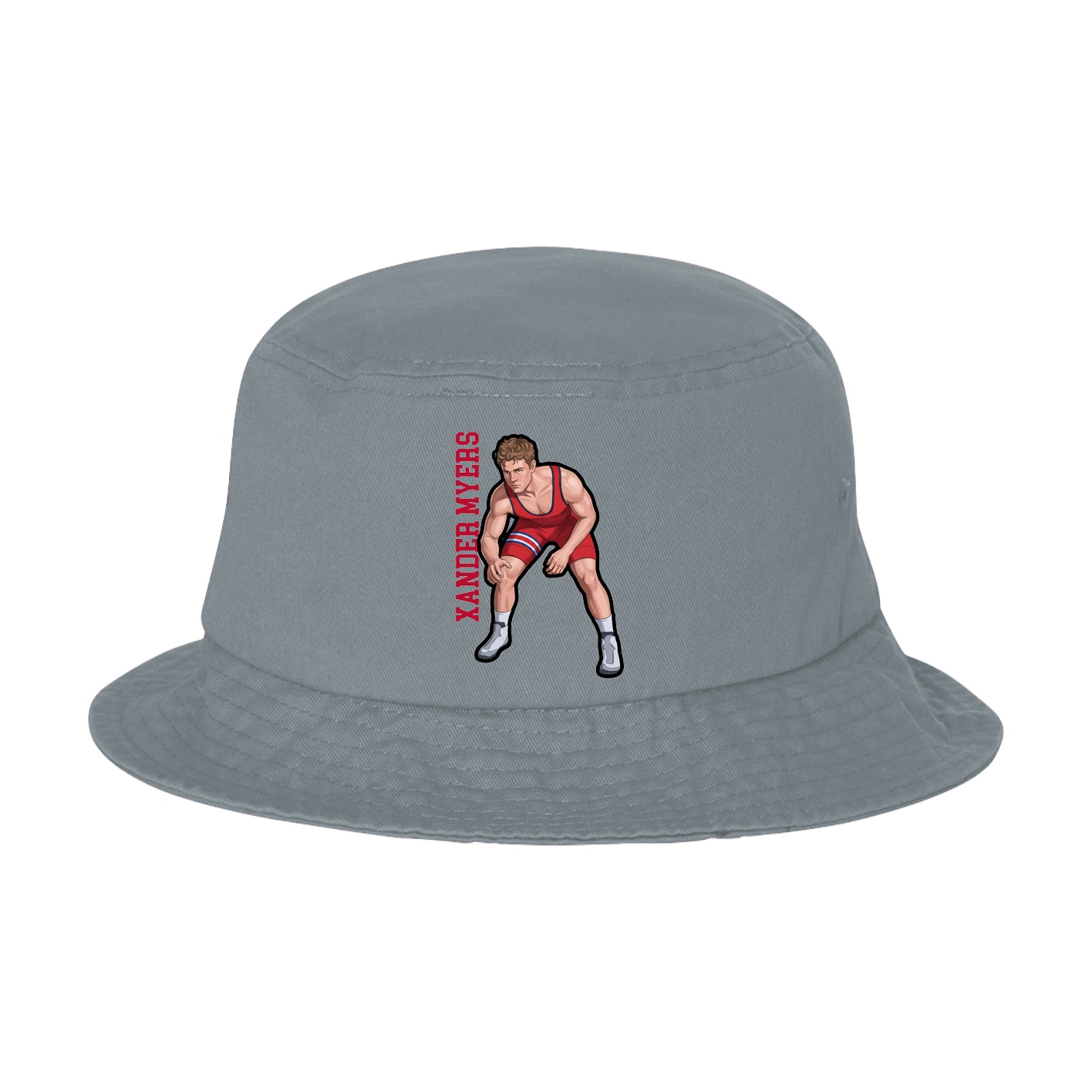 Bucket Cap — Name Vertical in Grey