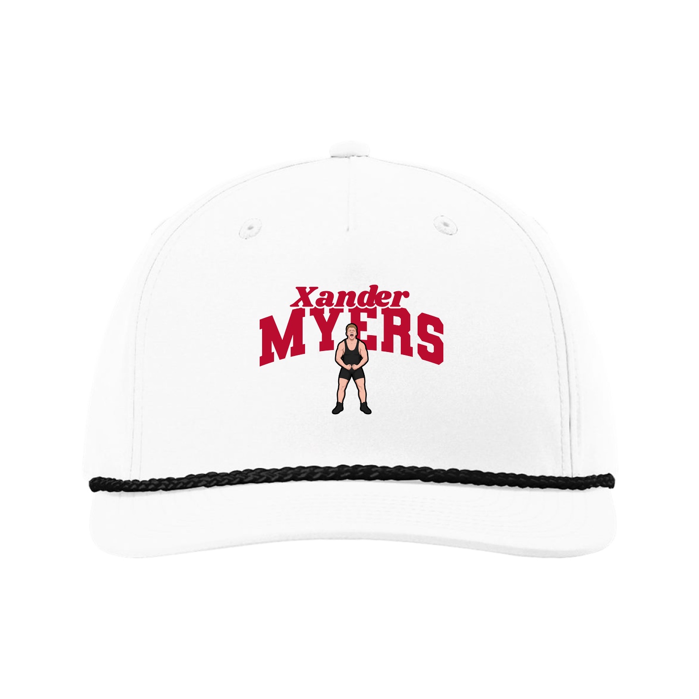 Five-Panel Classic Rope Cap — Signature Arch in White