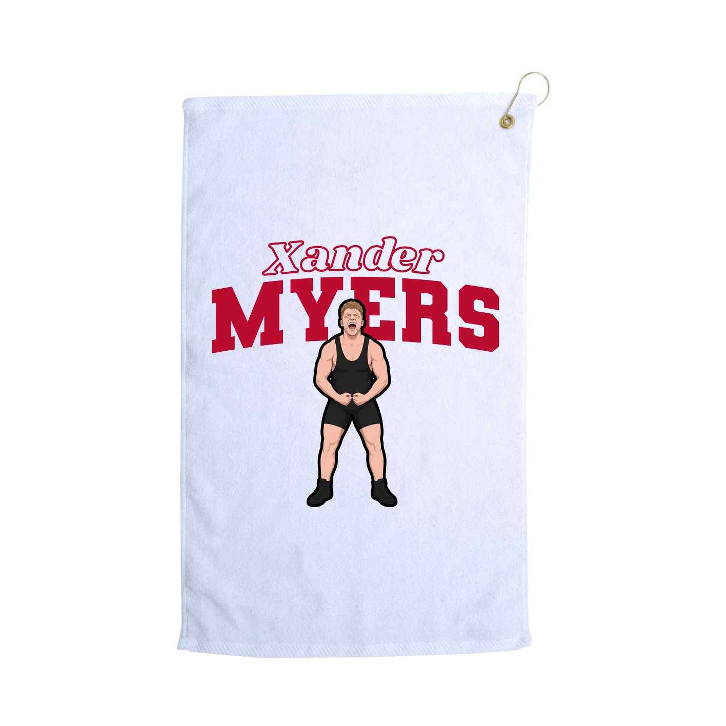 Golf Towel — Name Arch in White