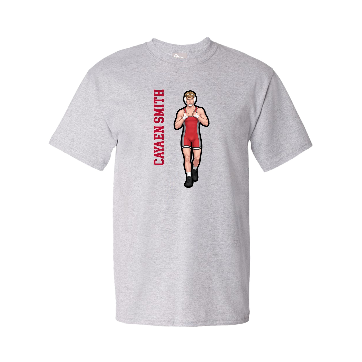 Tee — Name Vertical in Grey