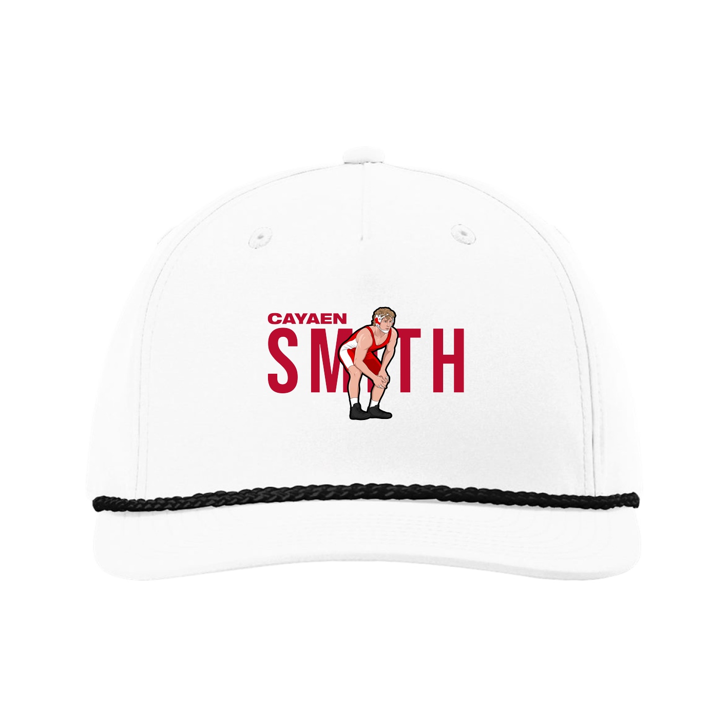 Five-Panel Classic Rope Cap — Player Name in White