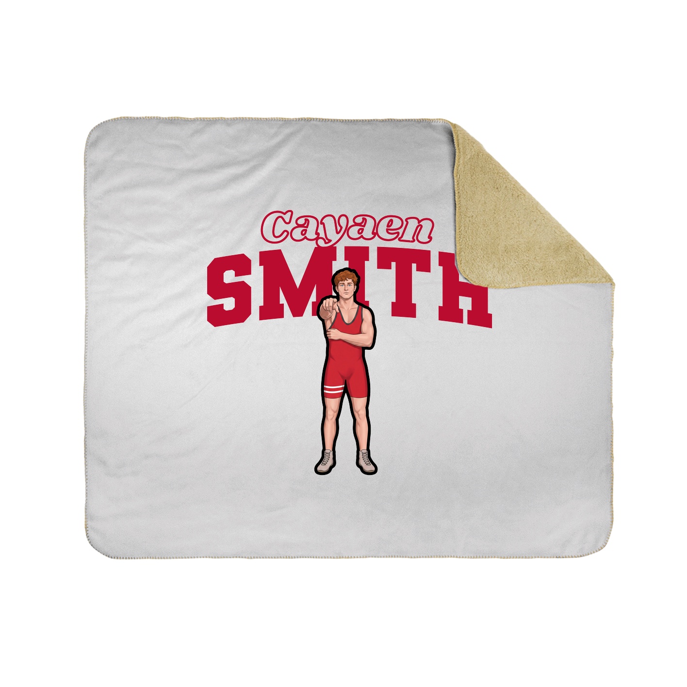 Throw Blanket — Name Arch in White