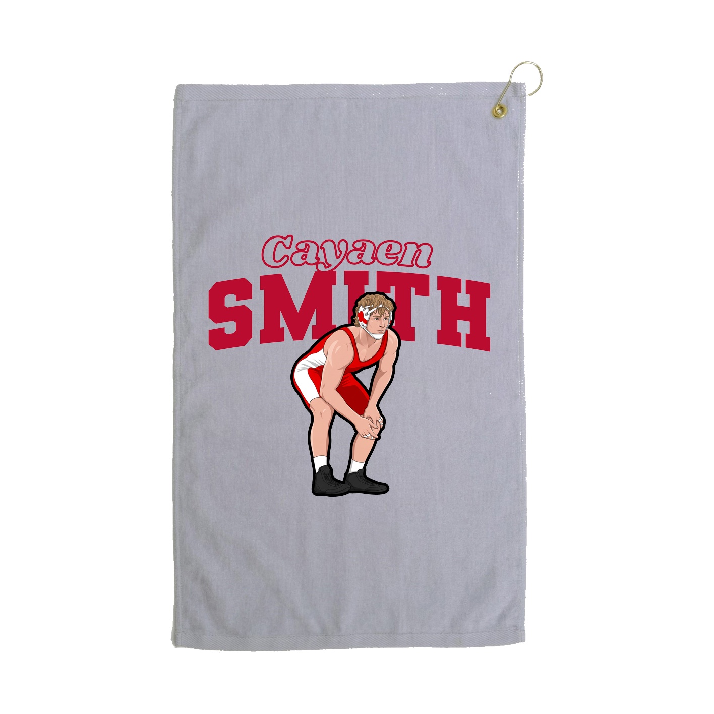 Golf Towel — Name Arch in Grey