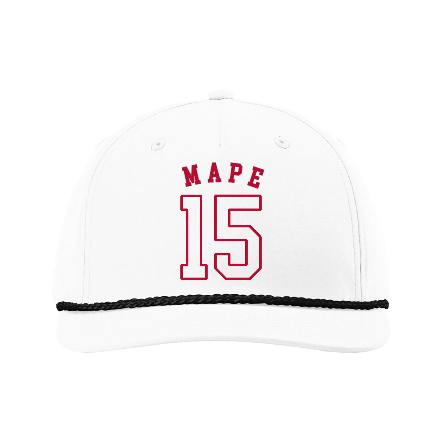 Five-Panel Classic Rope Cap — Shirsey Arch in White