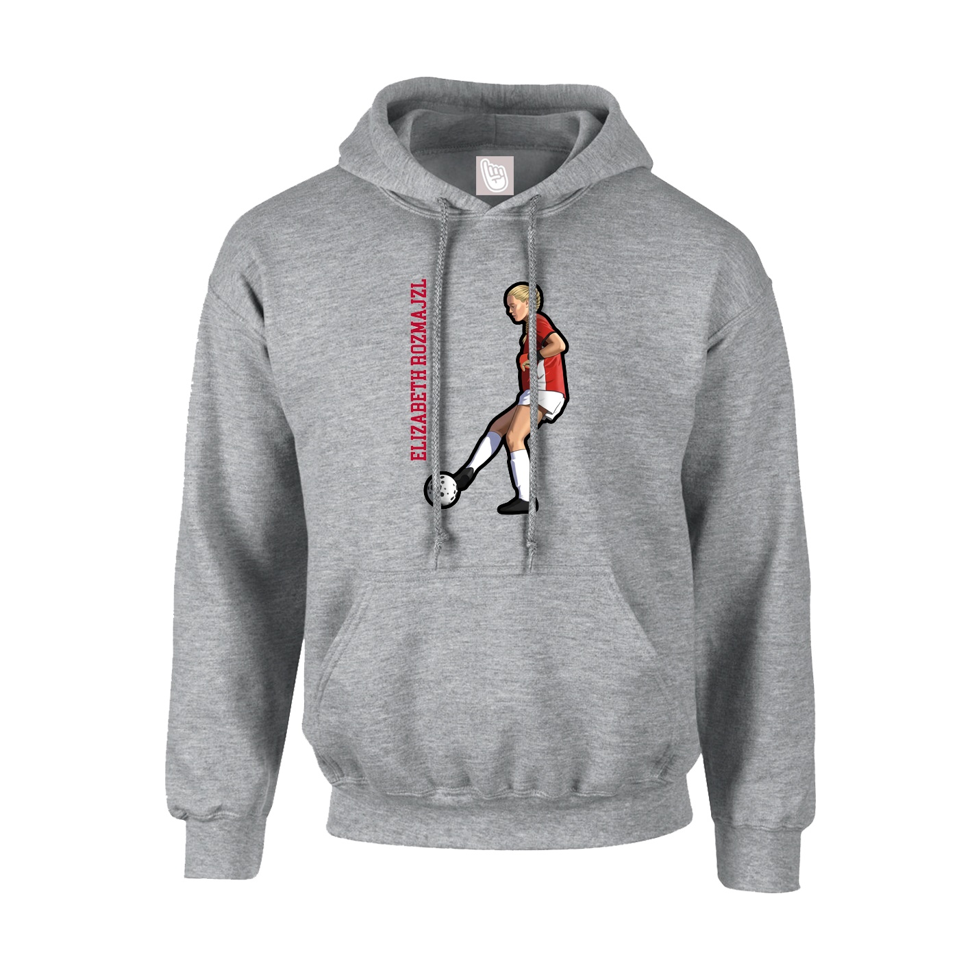 Hoodie — Name Vertical in Grey