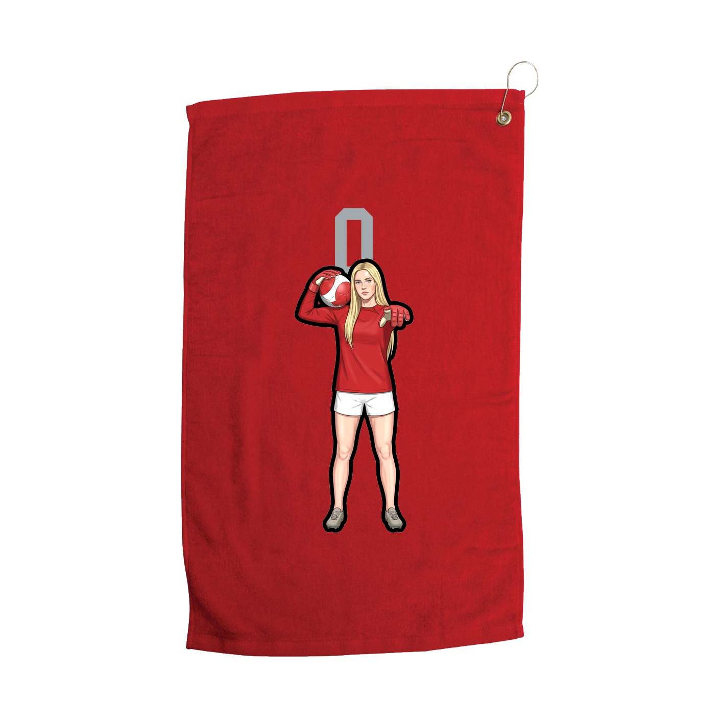 Golf Towel — Number Top in Red