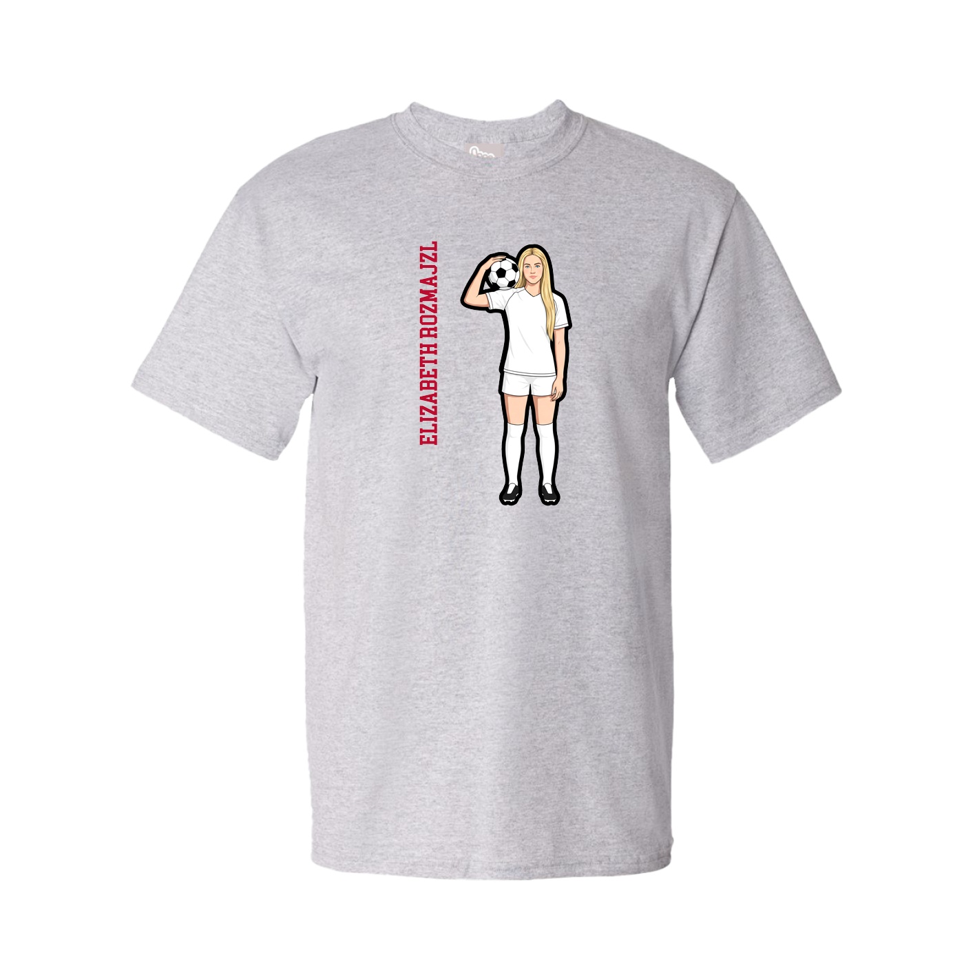 Tee — Name Vertical in Grey