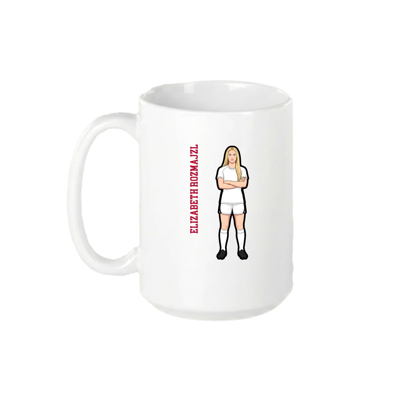 15oz Coffee Mug — Name Vertical in White