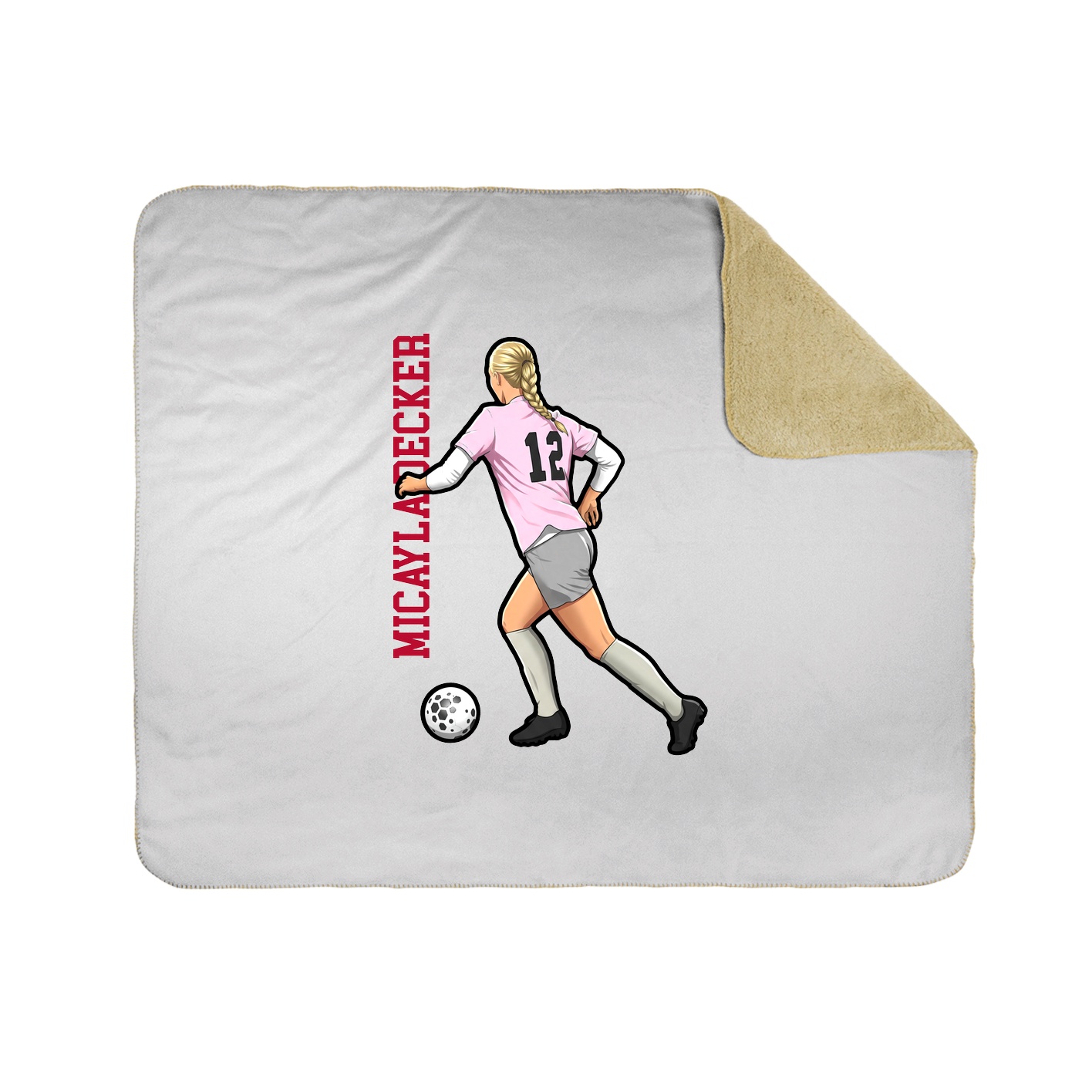 Throw Blanket — Name Vertical in White