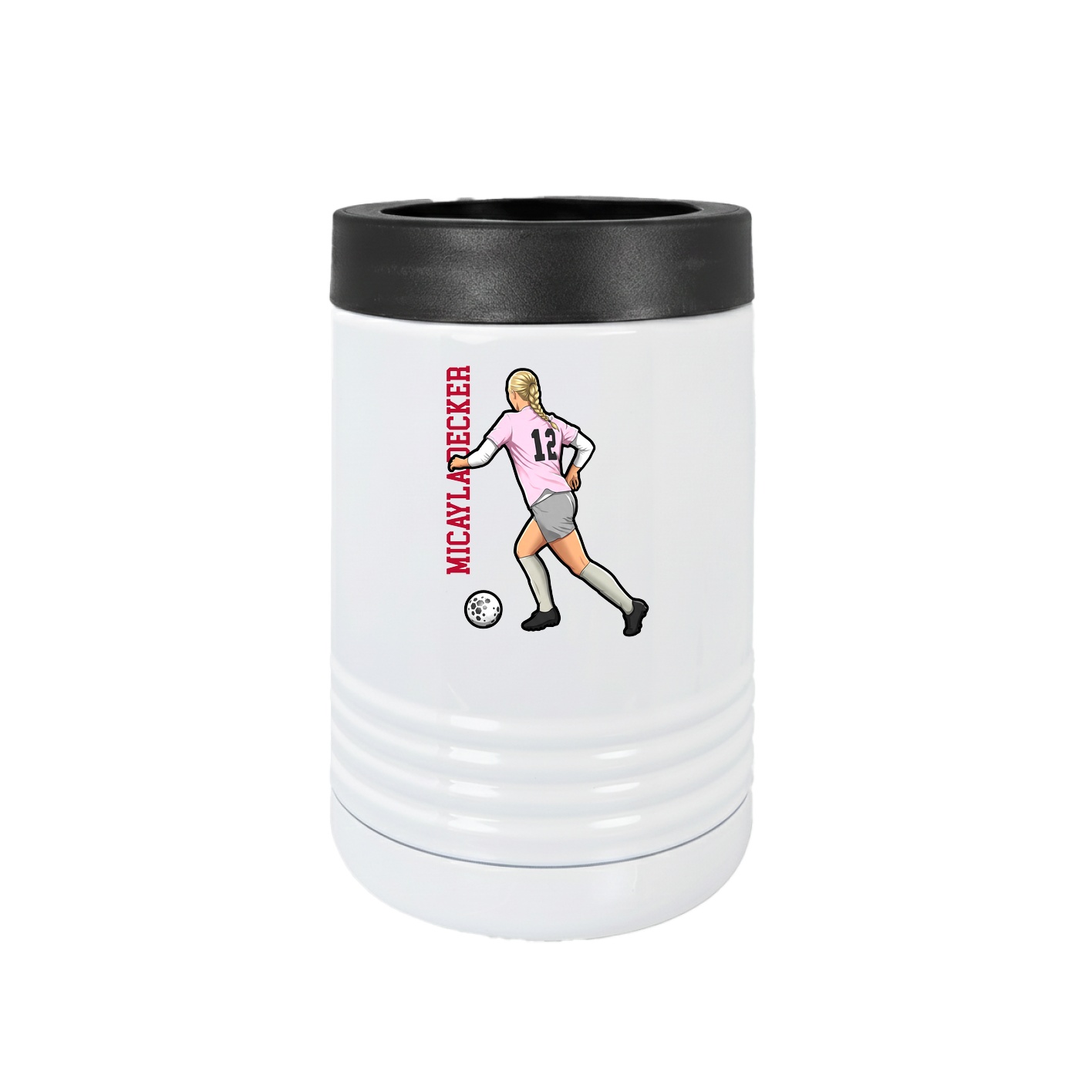 Beverage Holder — Name Vertical in White