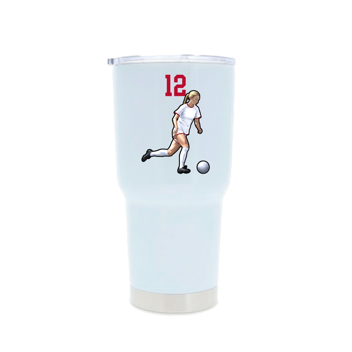 30oz Stainless Steel Tumbler — Number Top in White
