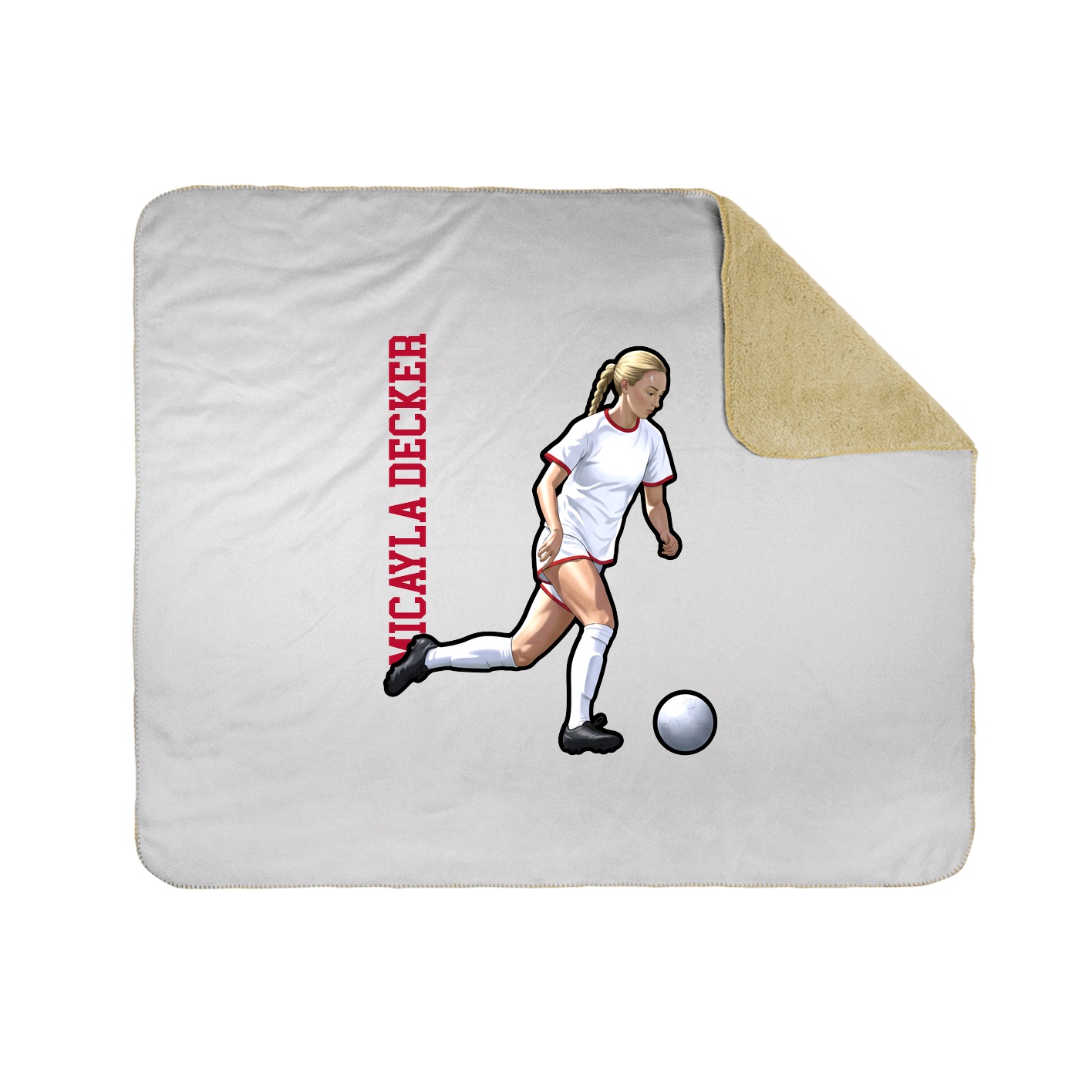 Throw Blanket — Name Vertical in White