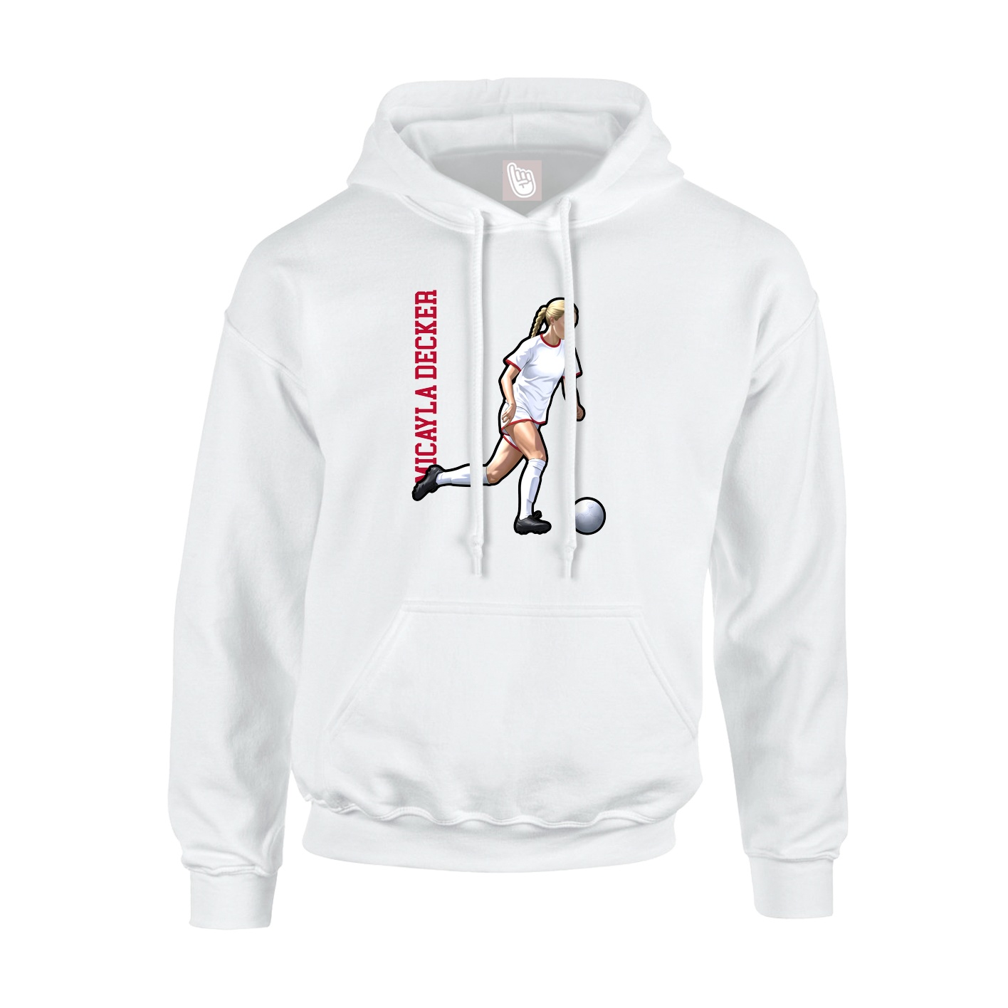 Youth Hoodie — Name Vertical in White