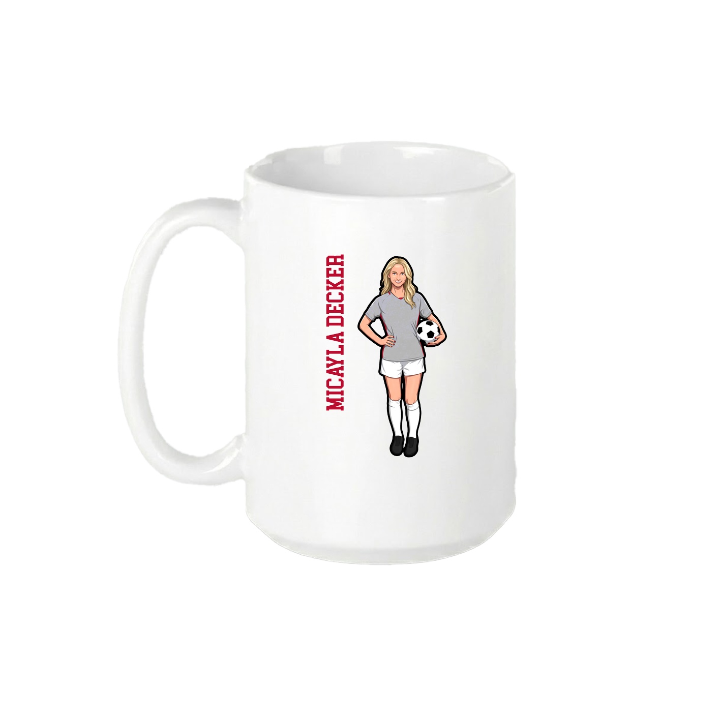 15oz Coffee Mug — Name Vertical in White