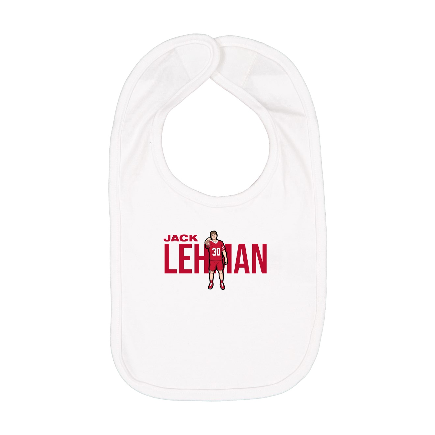 Infant Bib — Player Name in White