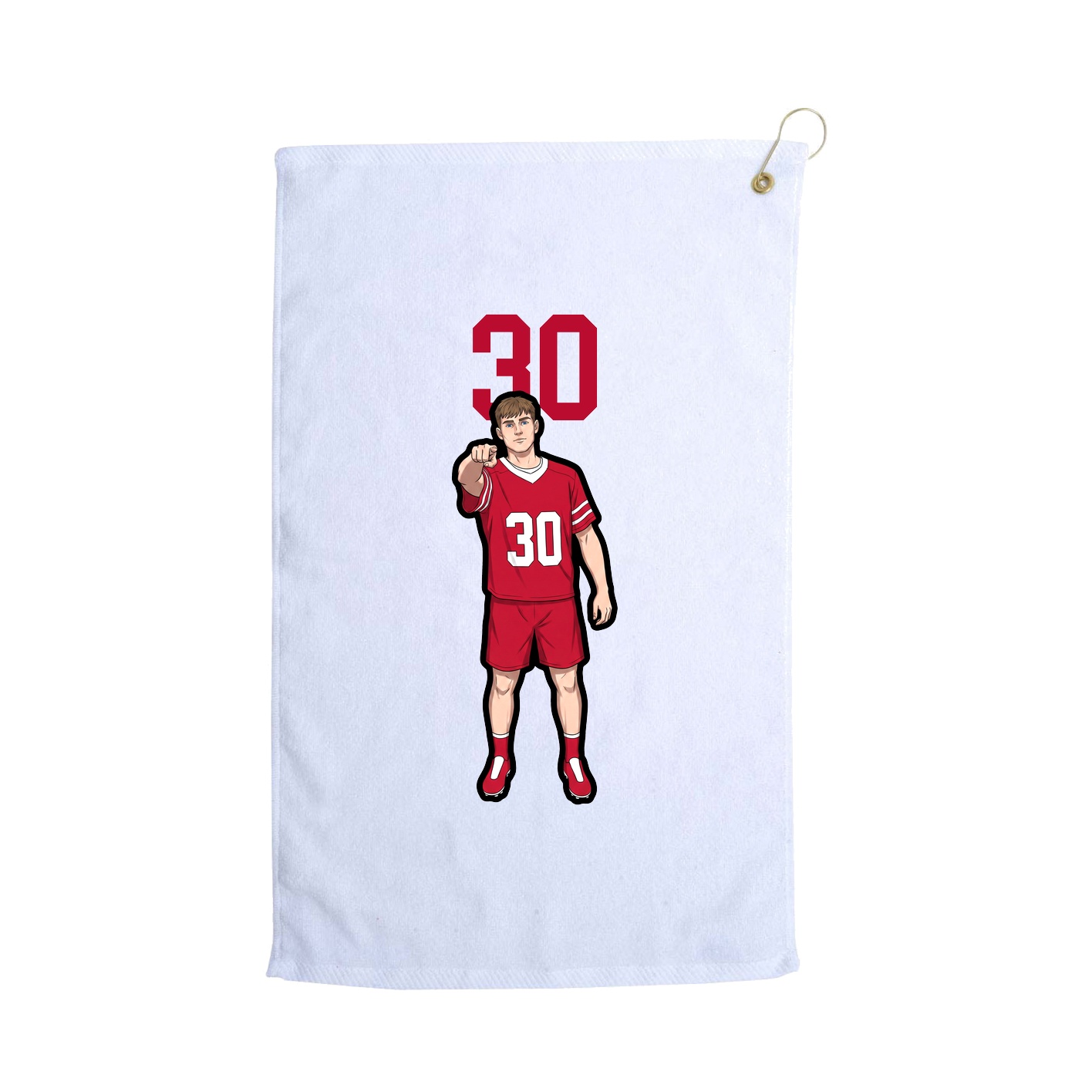 Golf Towel — Number Top in White