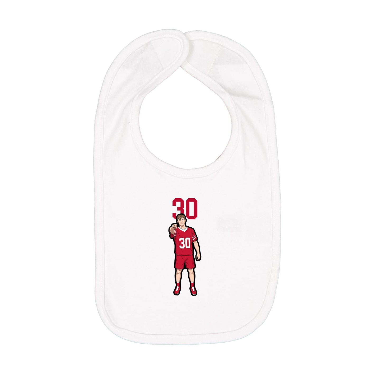 Infant Bib — Number Top in White