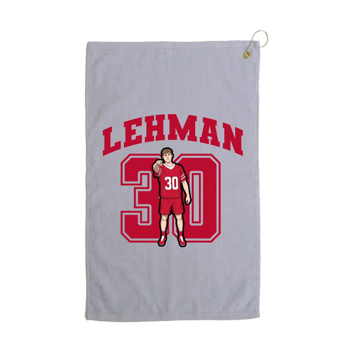 Golf Towel — Number in Grey