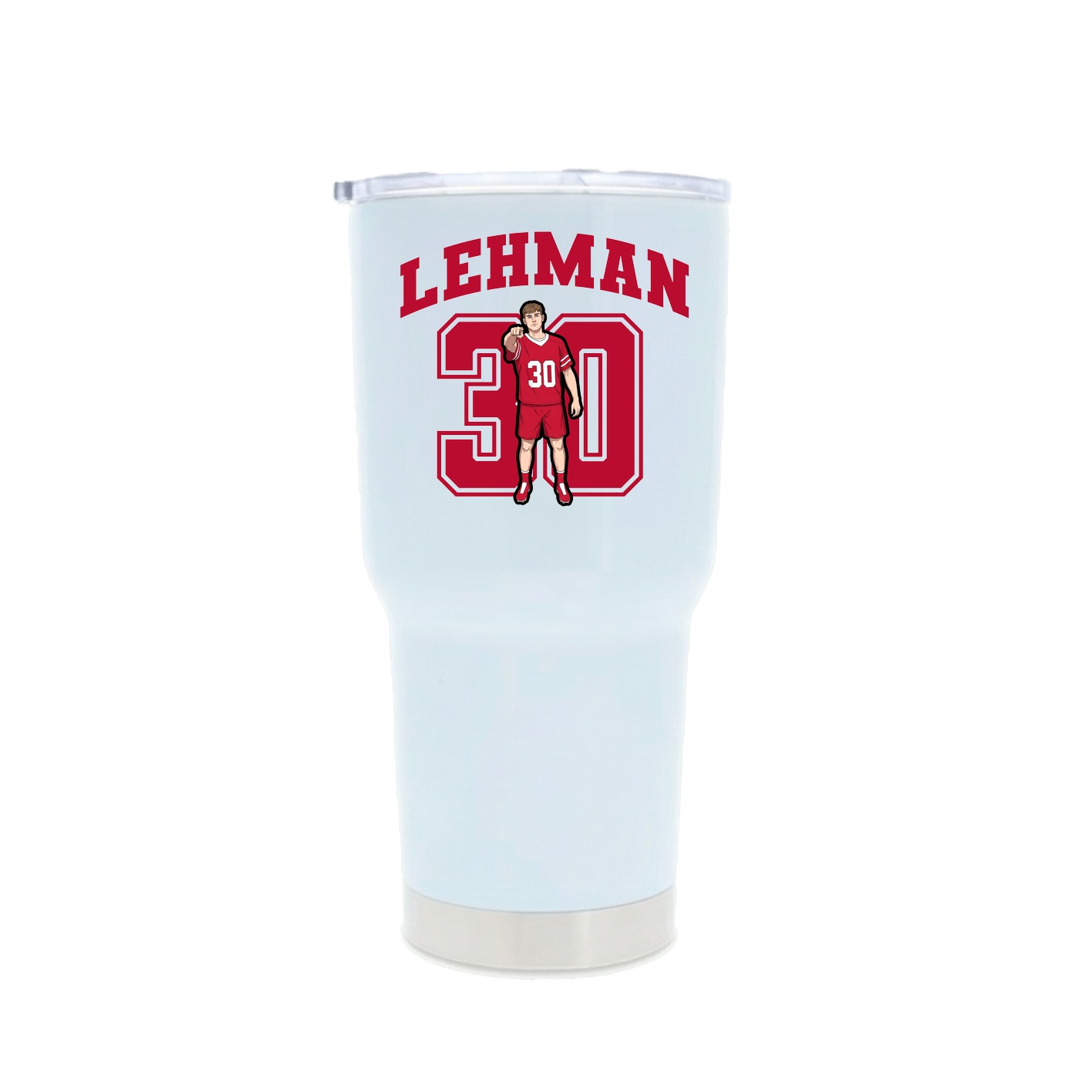 30oz Stainless Steel Tumbler — Number in White