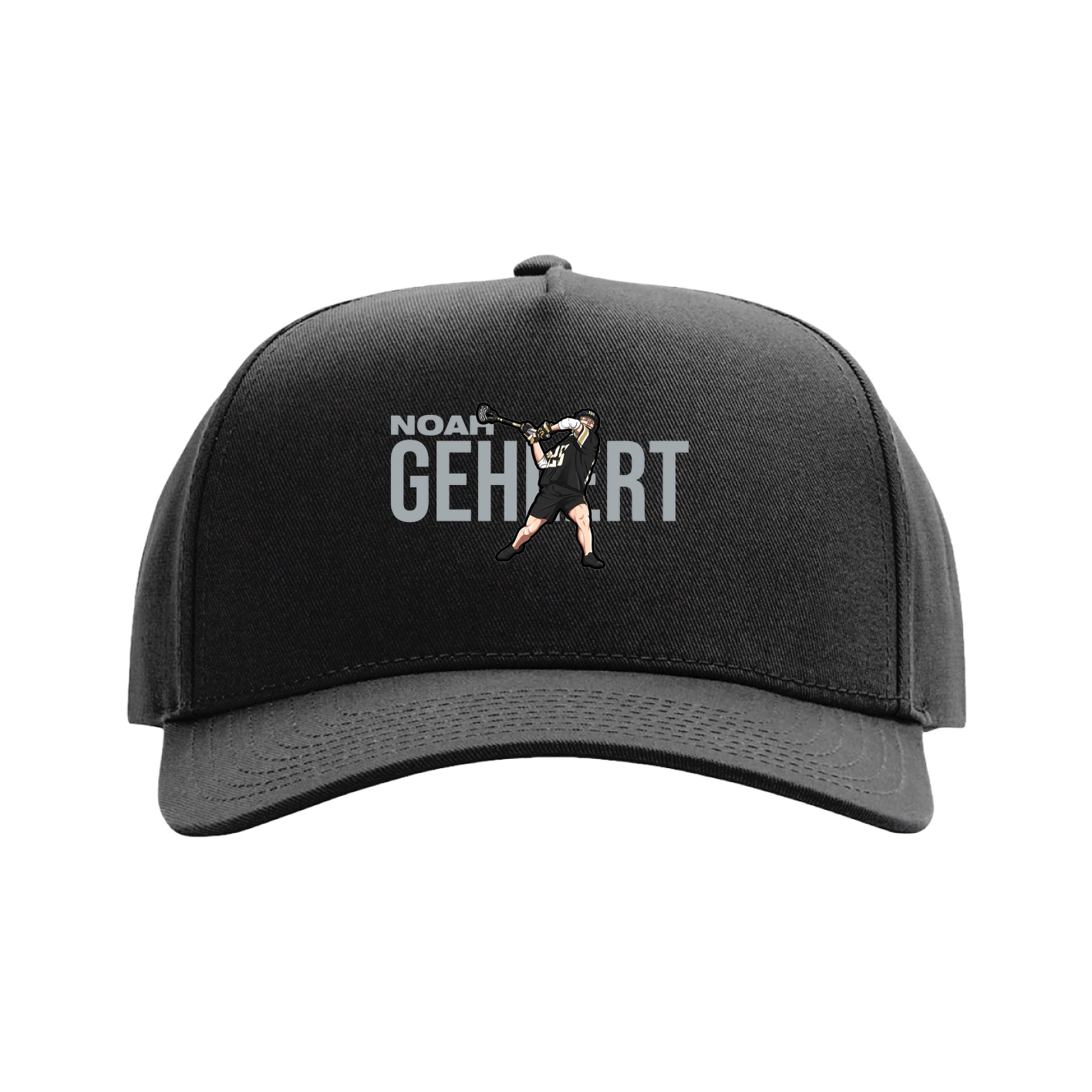 Full Fabric Five-Panel Champ Cap — Player Name in Black