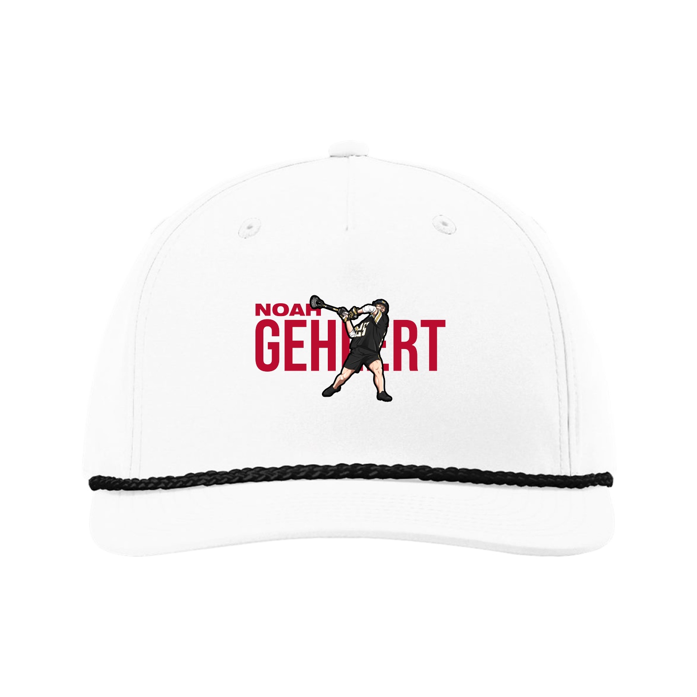 Five-Panel Classic Rope Cap — Player Name in White