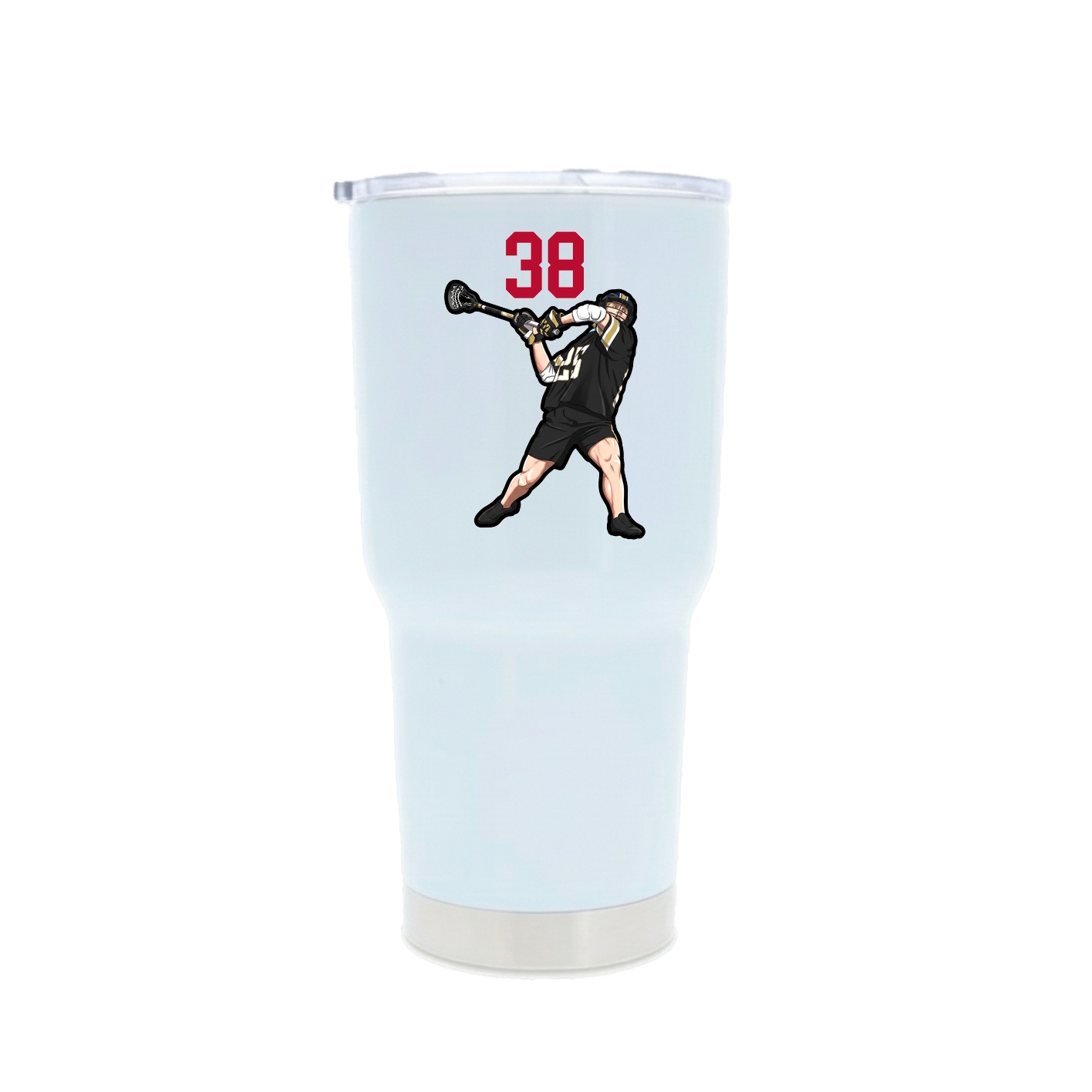 30oz Stainless Steel Tumbler — Number Top in White