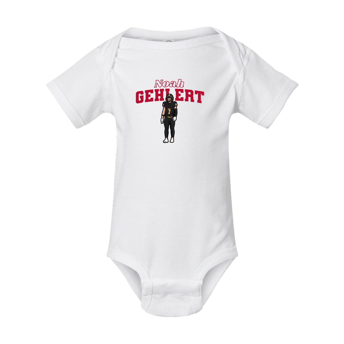 Baby Onesie — Name Arch in White