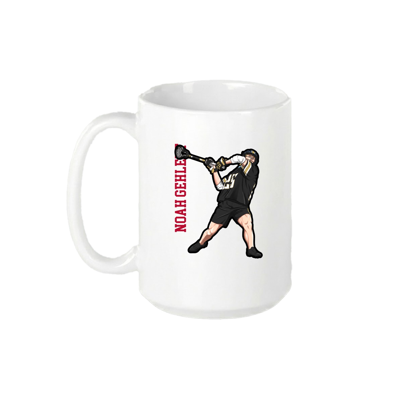 15oz Coffee Mug — Name Vertical in White