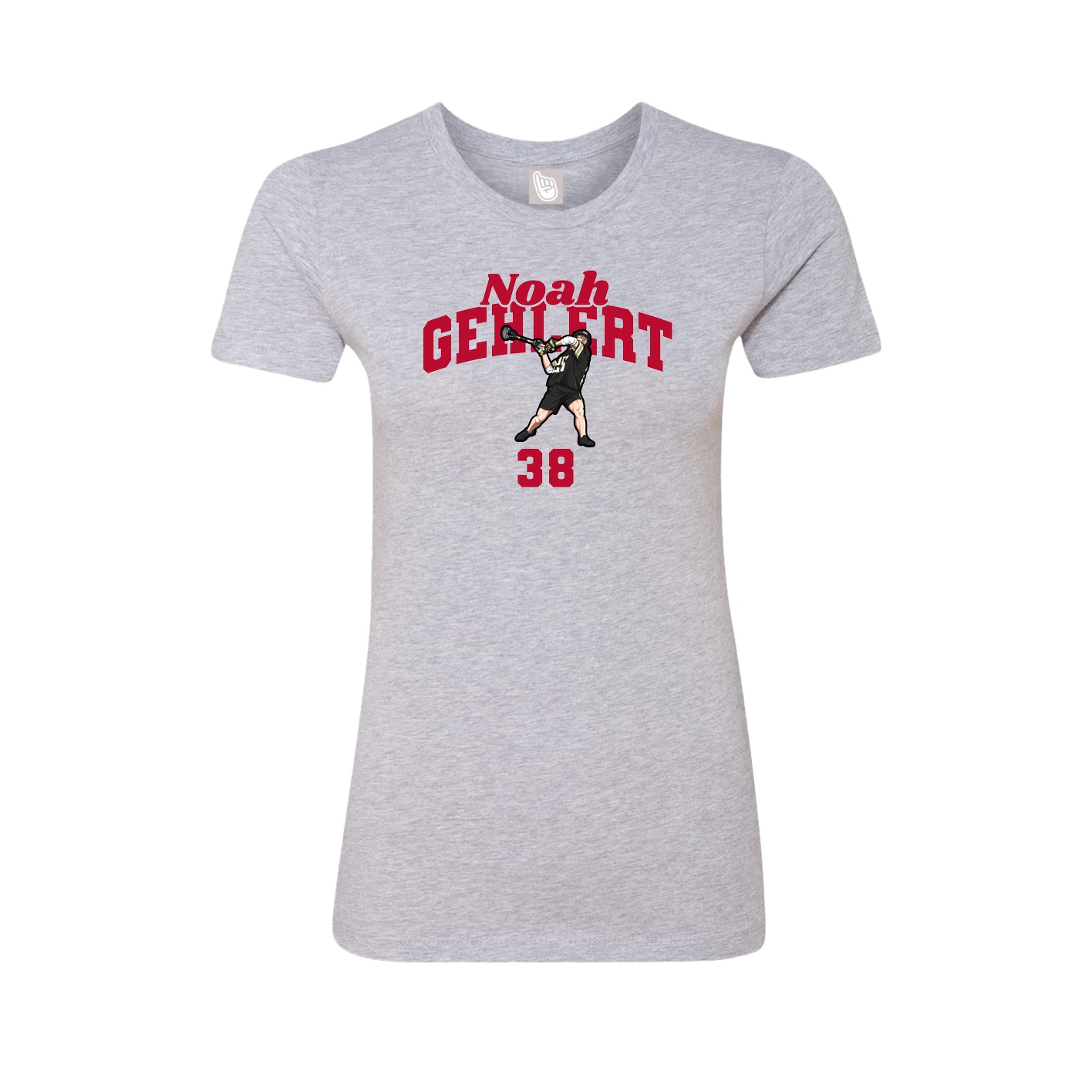 Fitted Women's Tee — Signature Arch in Grey