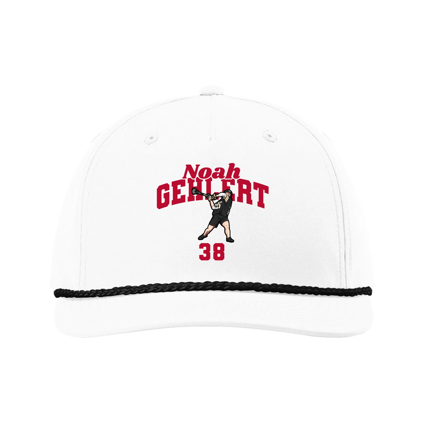 Five-Panel Classic Rope Cap — Signature Arch in White