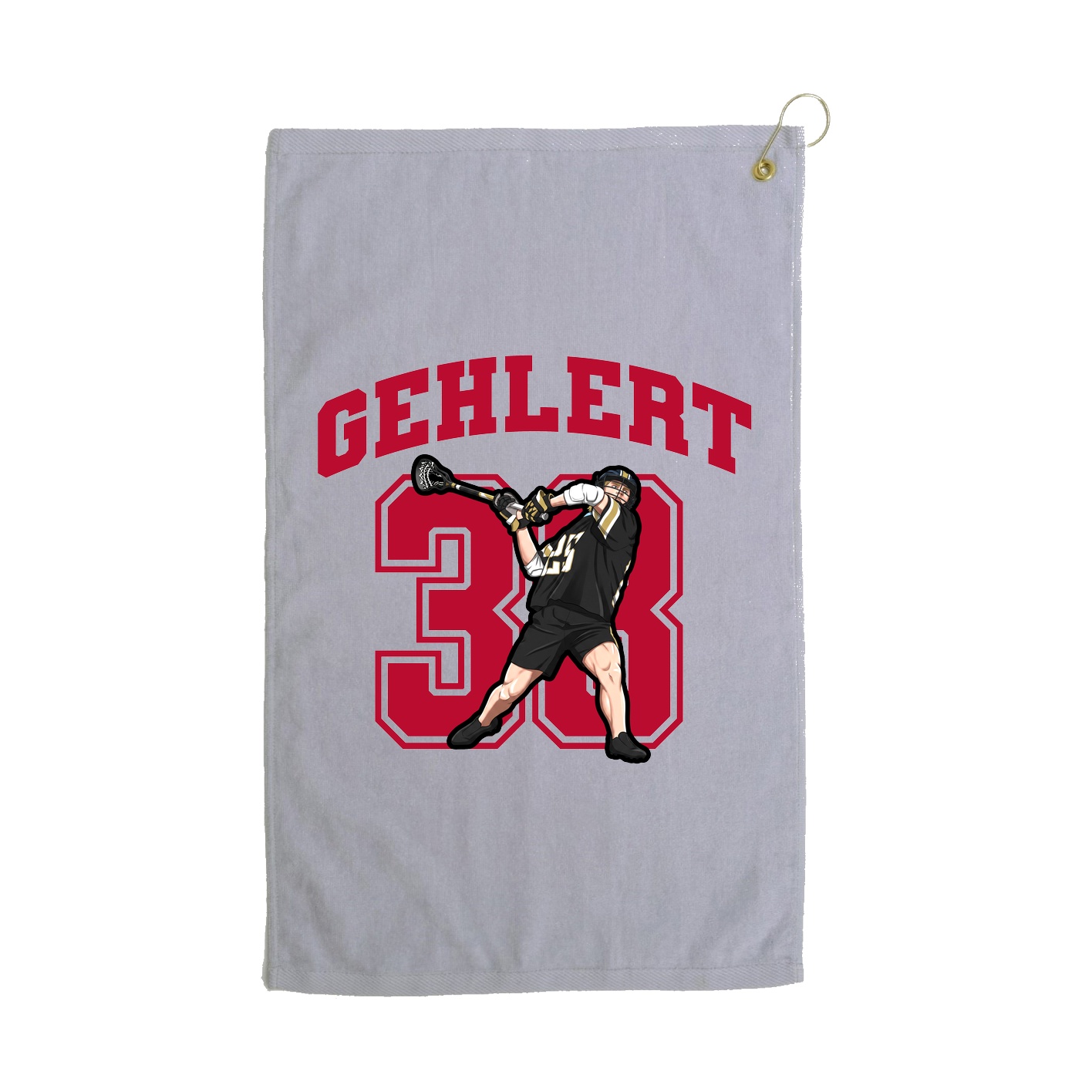 Golf Towel — Number in Grey