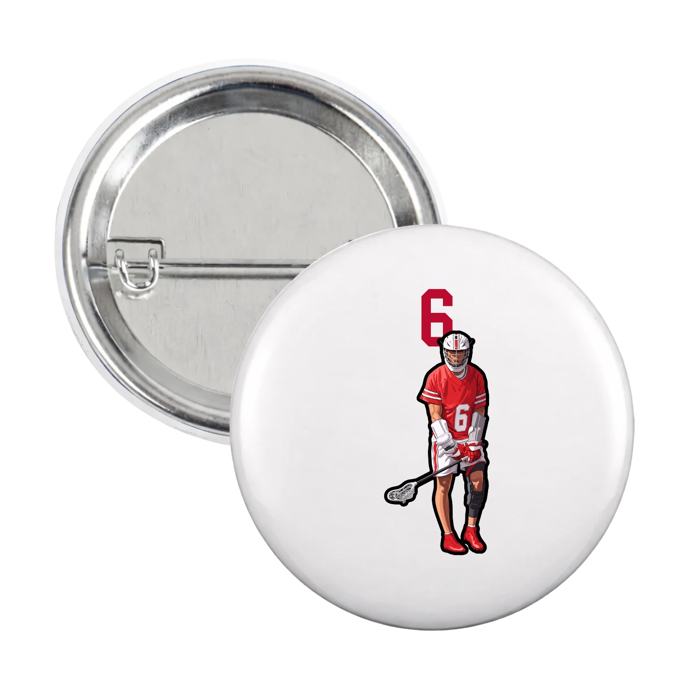 Game Day Button — Number Top in White