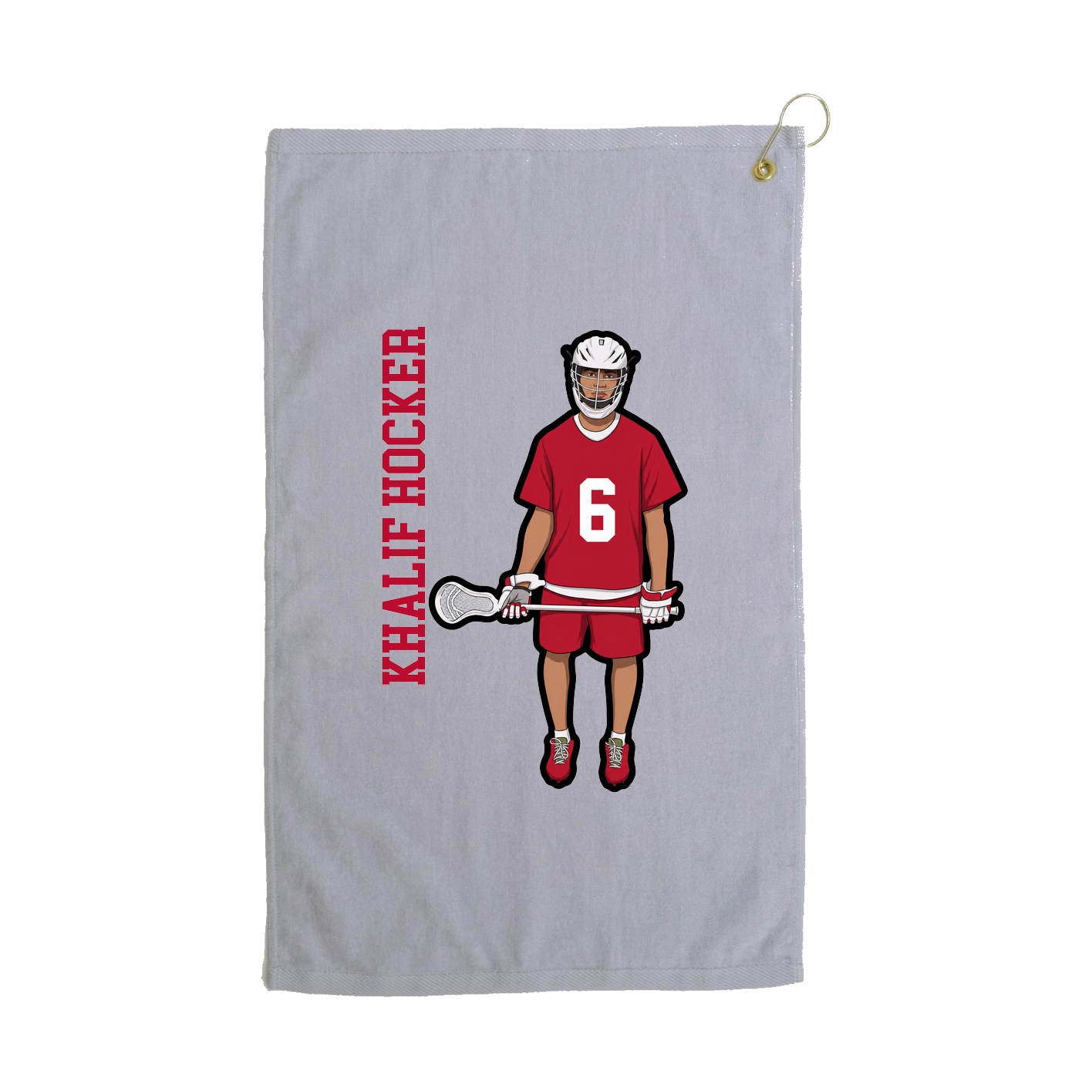 Golf Towel — Name Vertical in Grey