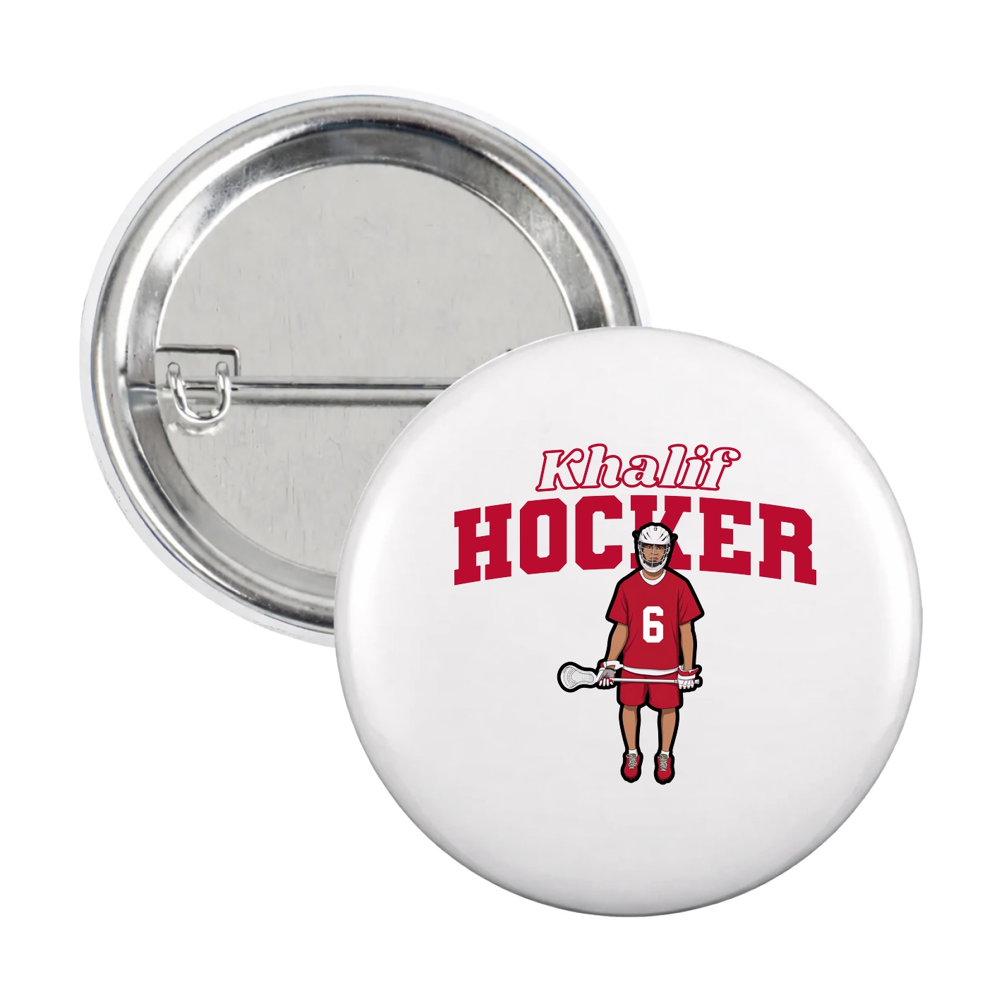 Game Day Button — Name Arch in White