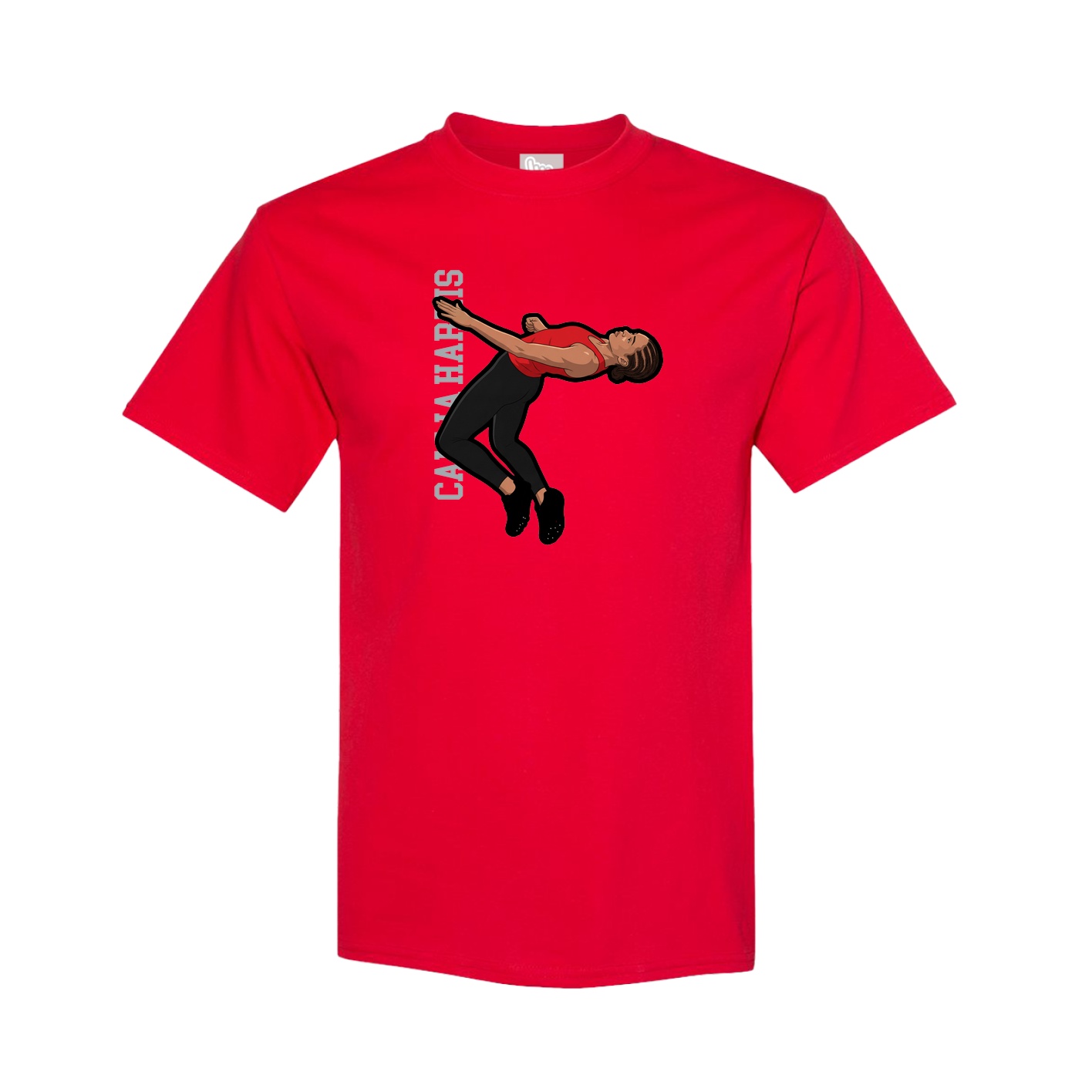 Youth Tee — Name Vertical in Red