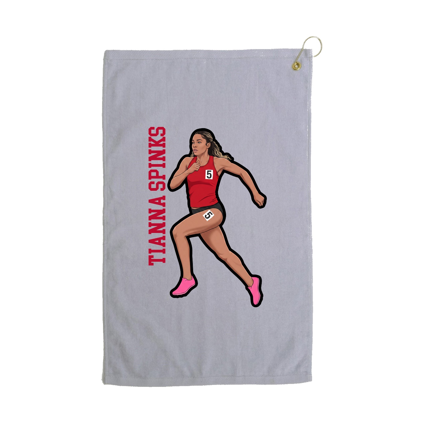 Golf Towel — Name Vertical in Grey
