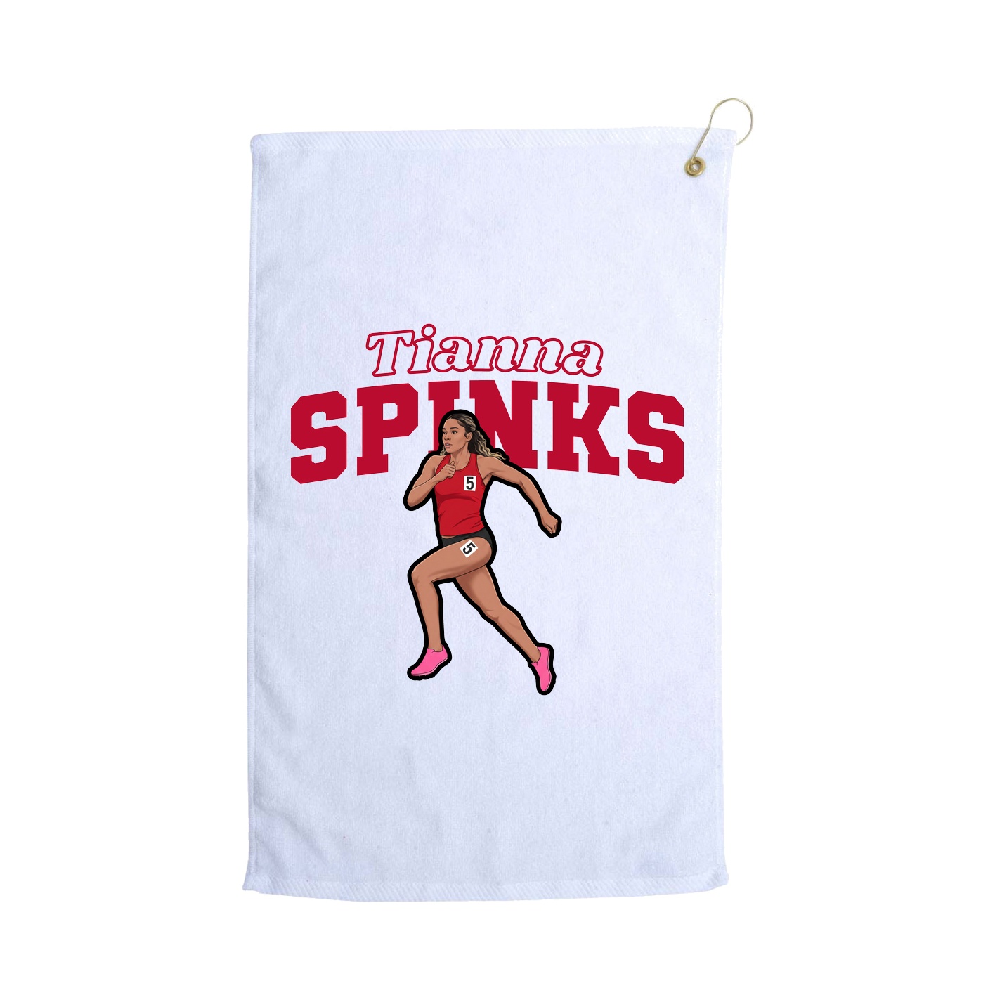 Golf Towel — Name Arch in White