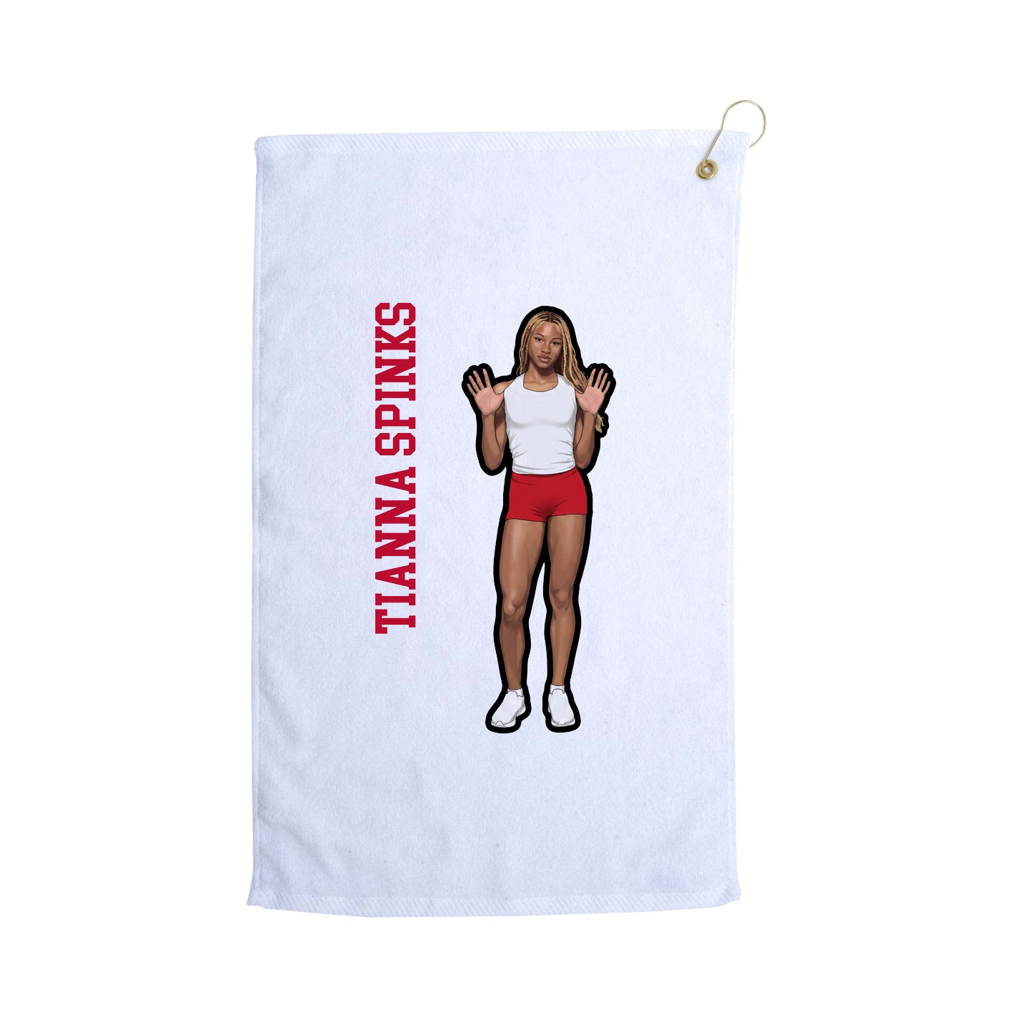 Golf Towel — Name Vertical in White