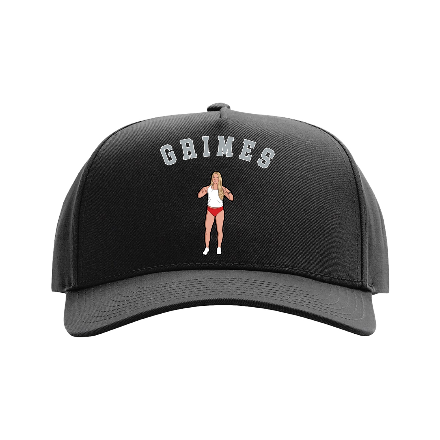 Full Fabric Five-Panel Champ Cap — Shirsey Arch in Black