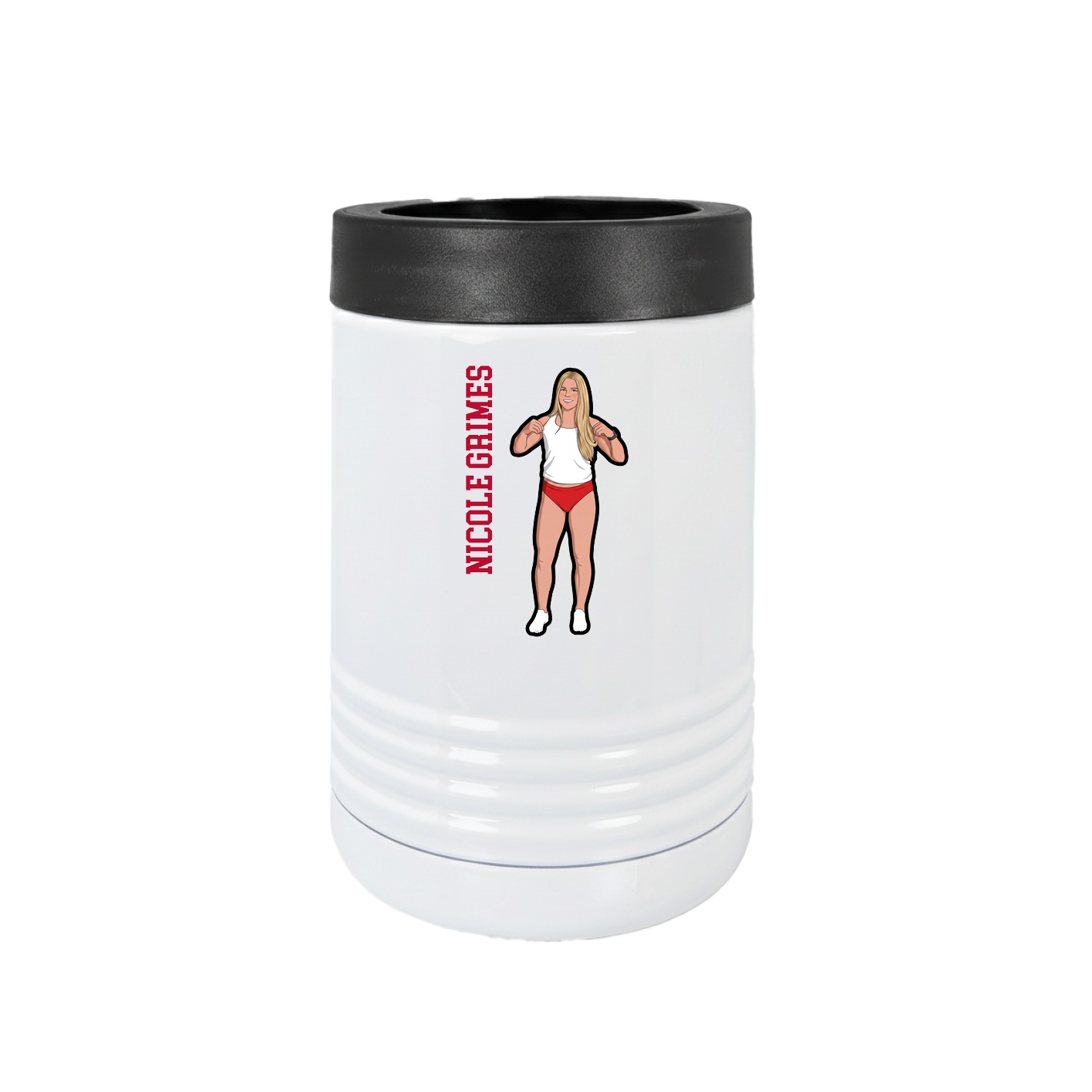 Beverage Holder — Name Vertical in White