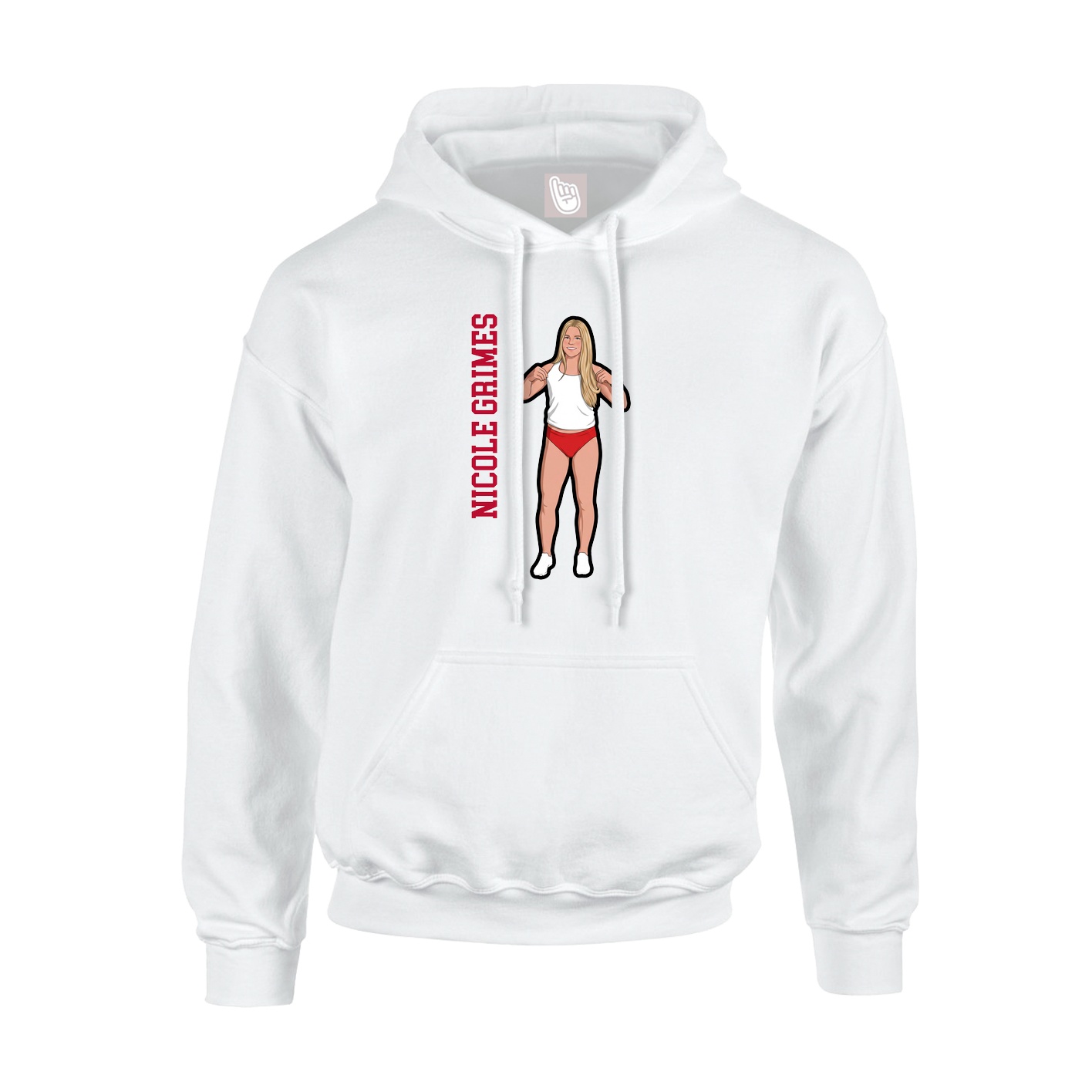 Youth Hoodie — Name Vertical in White