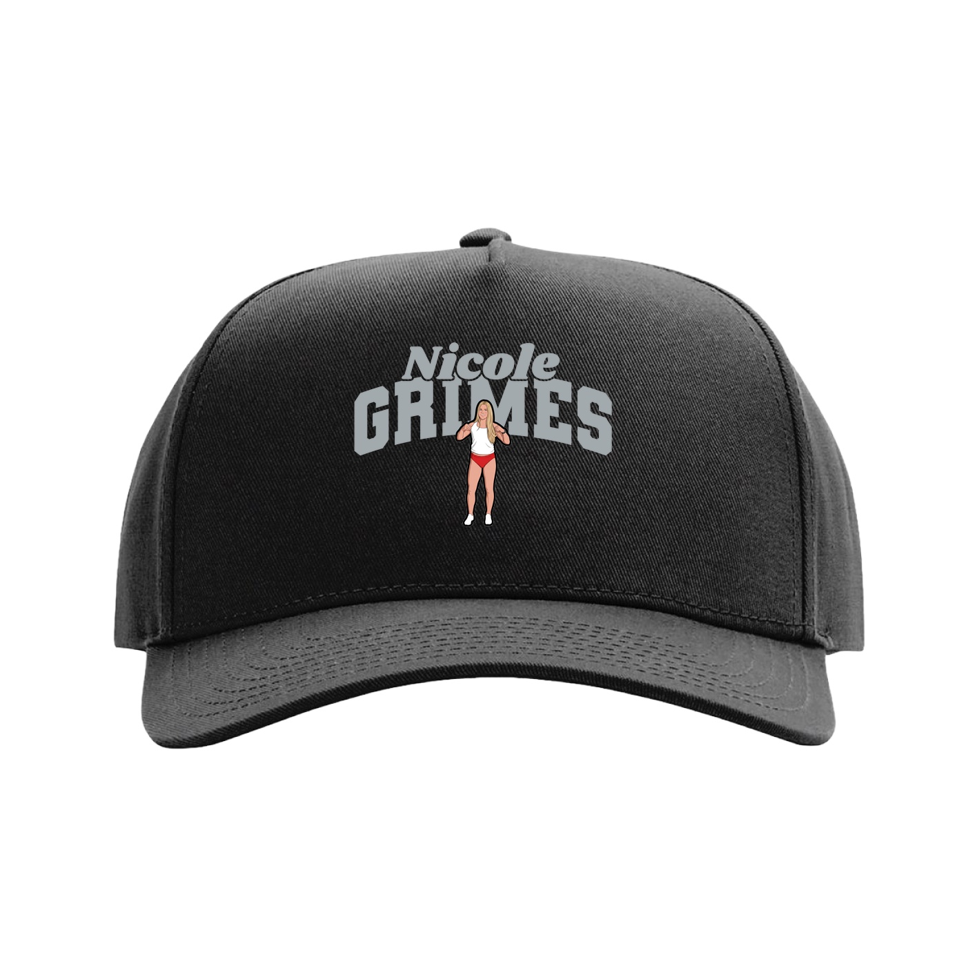Full Fabric Five-Panel Champ Cap — Signature Arch in Black