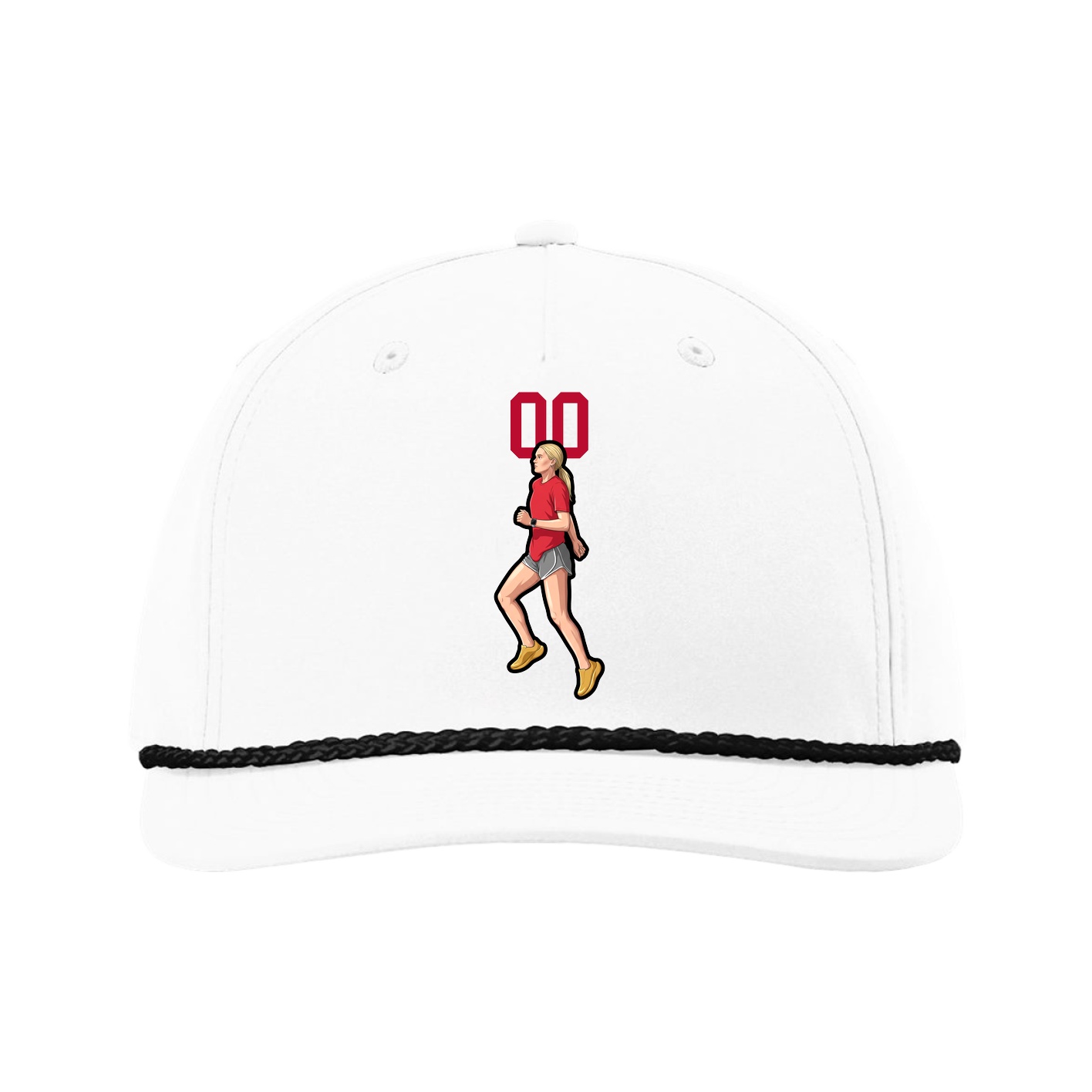 Five-Panel Classic Rope Cap — Number Top in White