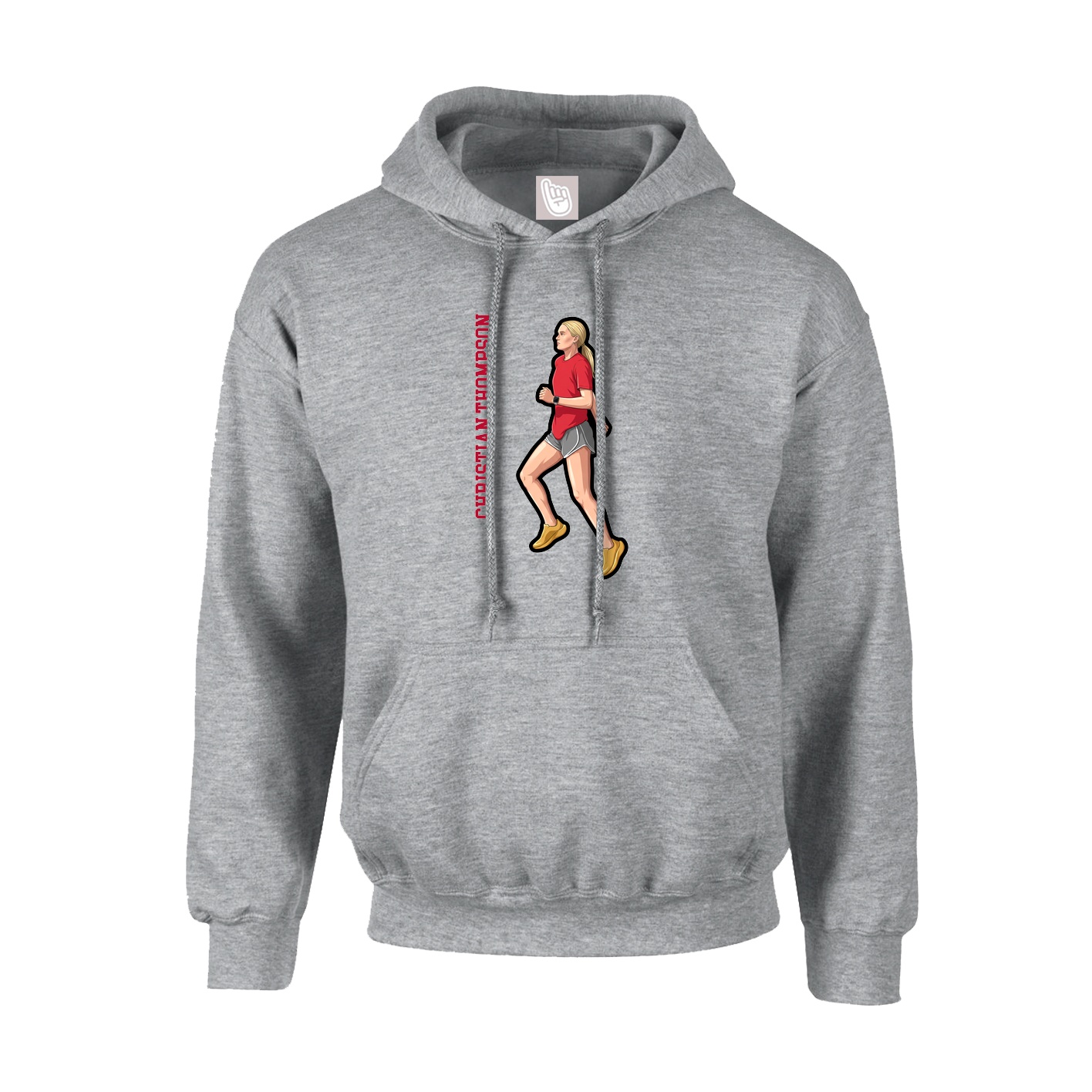 Youth Hoodie — Name Vertical in Grey