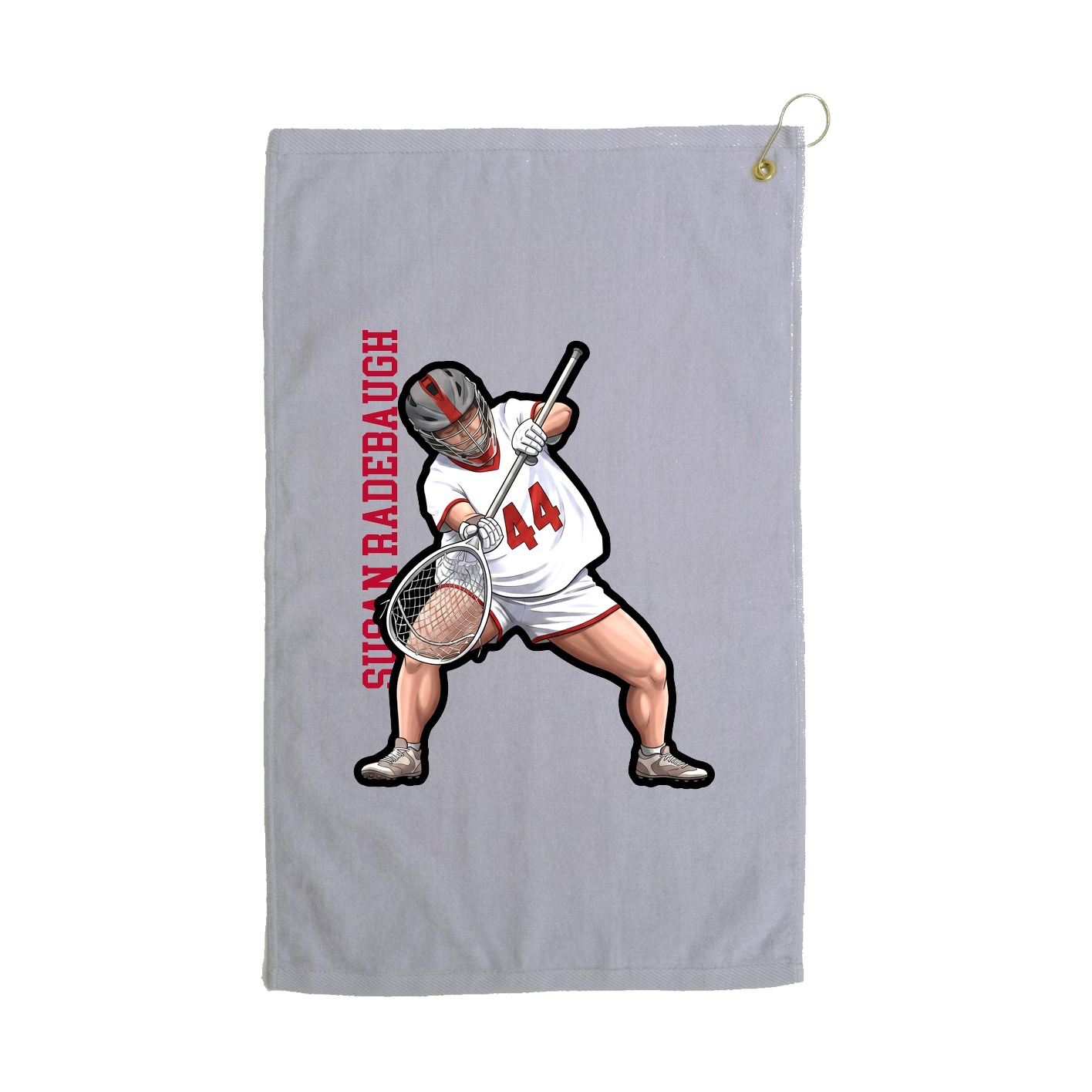 Golf Towel — Name Vertical in Grey