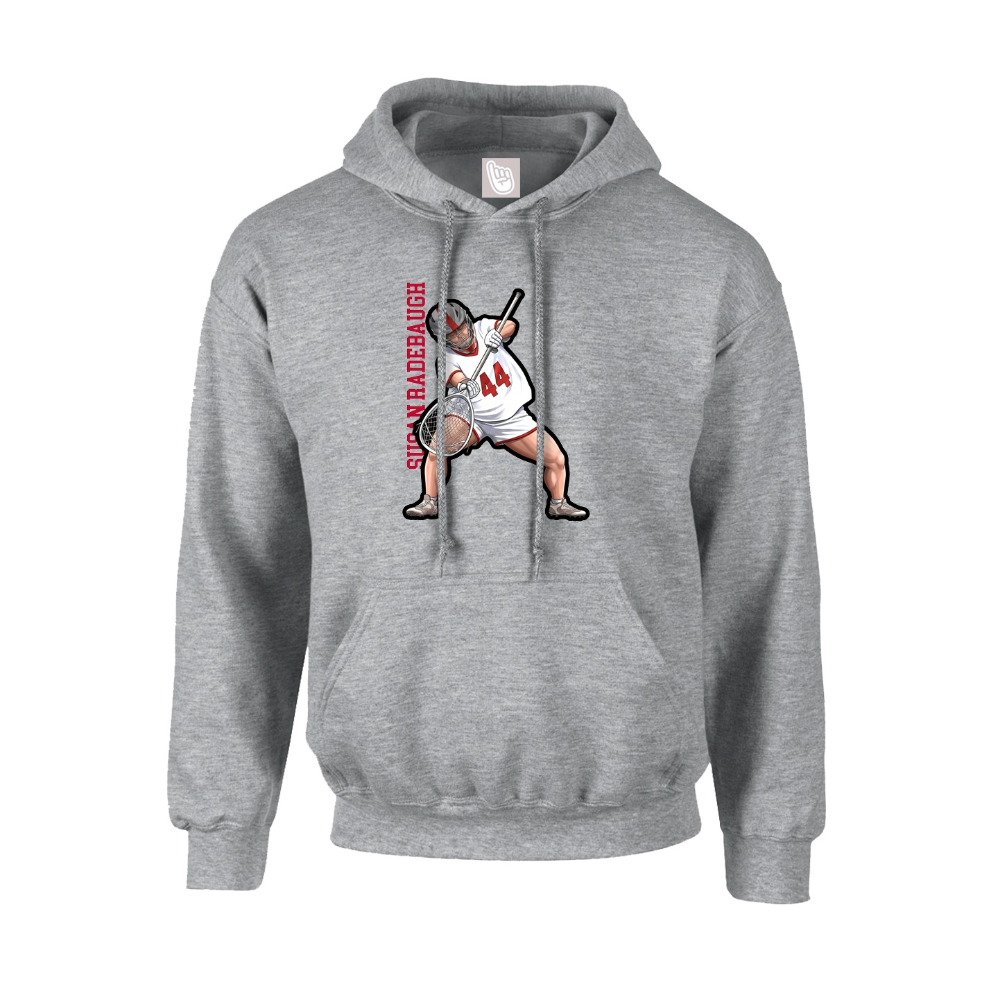 Youth Hoodie — Name Vertical in Grey