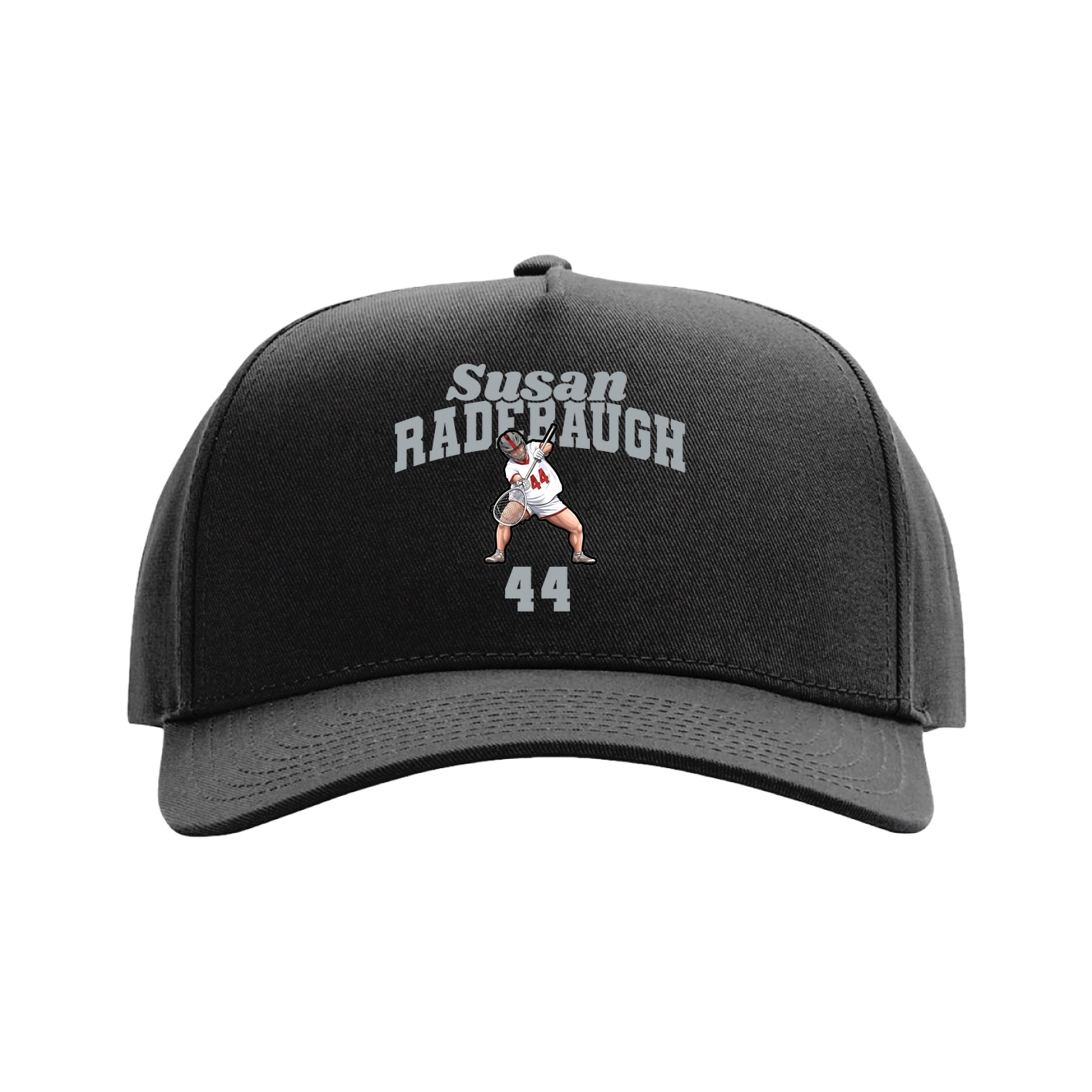Full Fabric Five-Panel Champ Cap — Signature Arch in Black