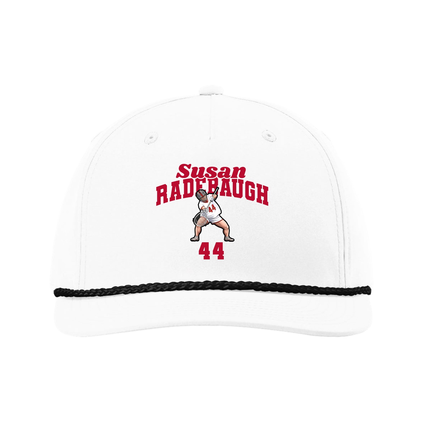 Five-Panel Classic Rope Cap — Signature Arch in White