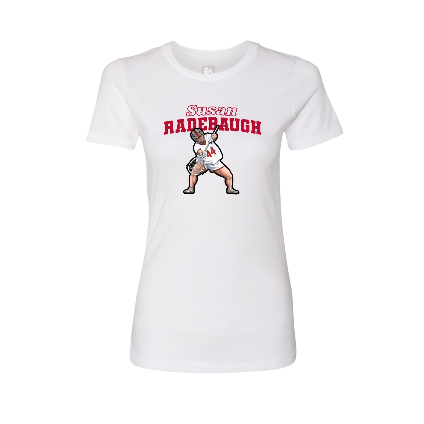 Fitted Women's Tee — Name Arch in White